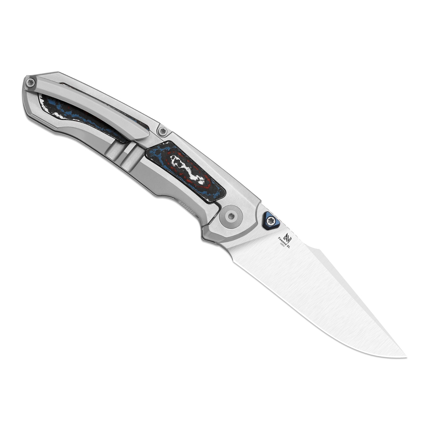 Feweed XL | S90V | Harpoon Blade | Titanium & Fat Carbon Nebula | KizerB™ 4694A2