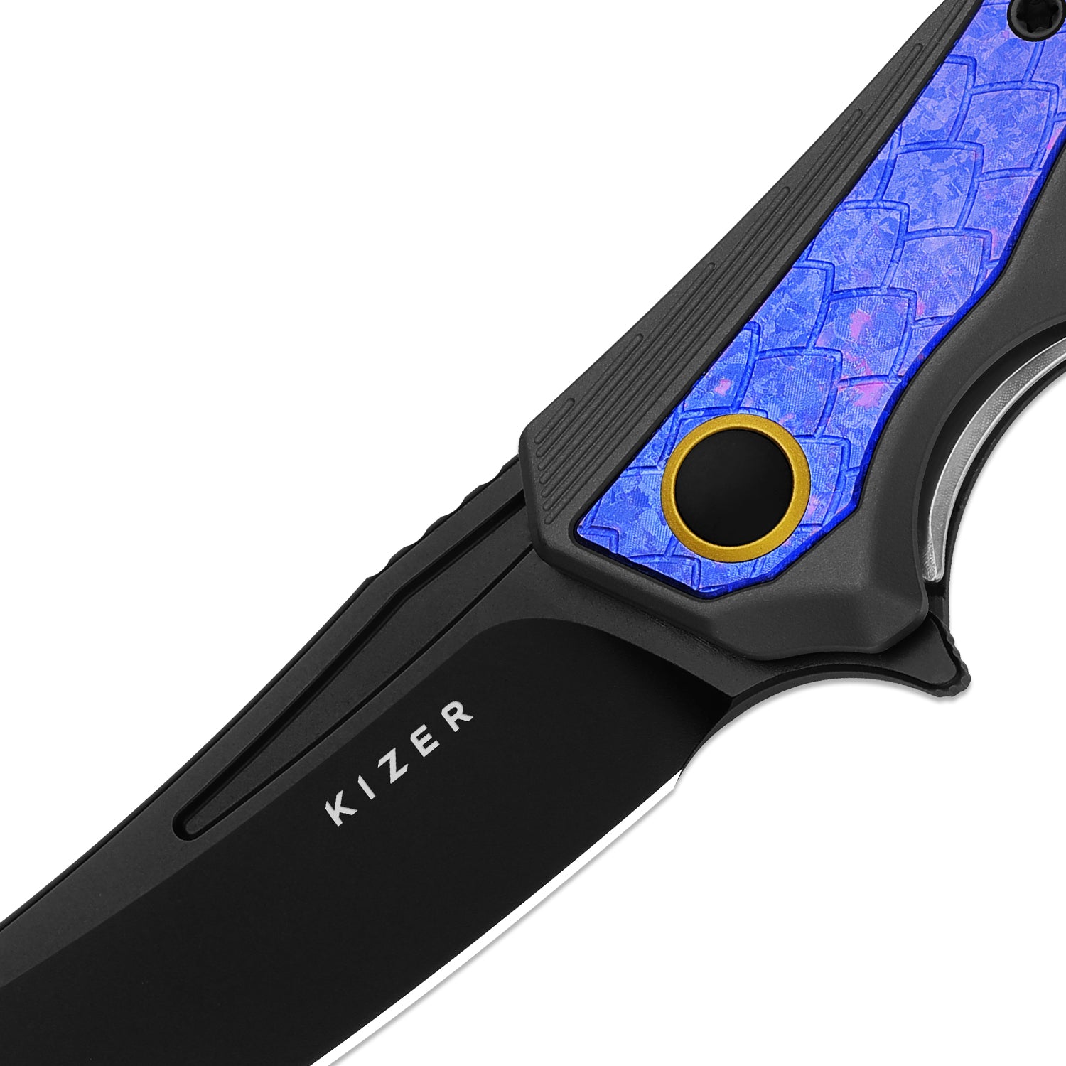 Draca | Flipper | S45VN | Aluminum & Crystallized Titanium | KizerB™ 4751A2