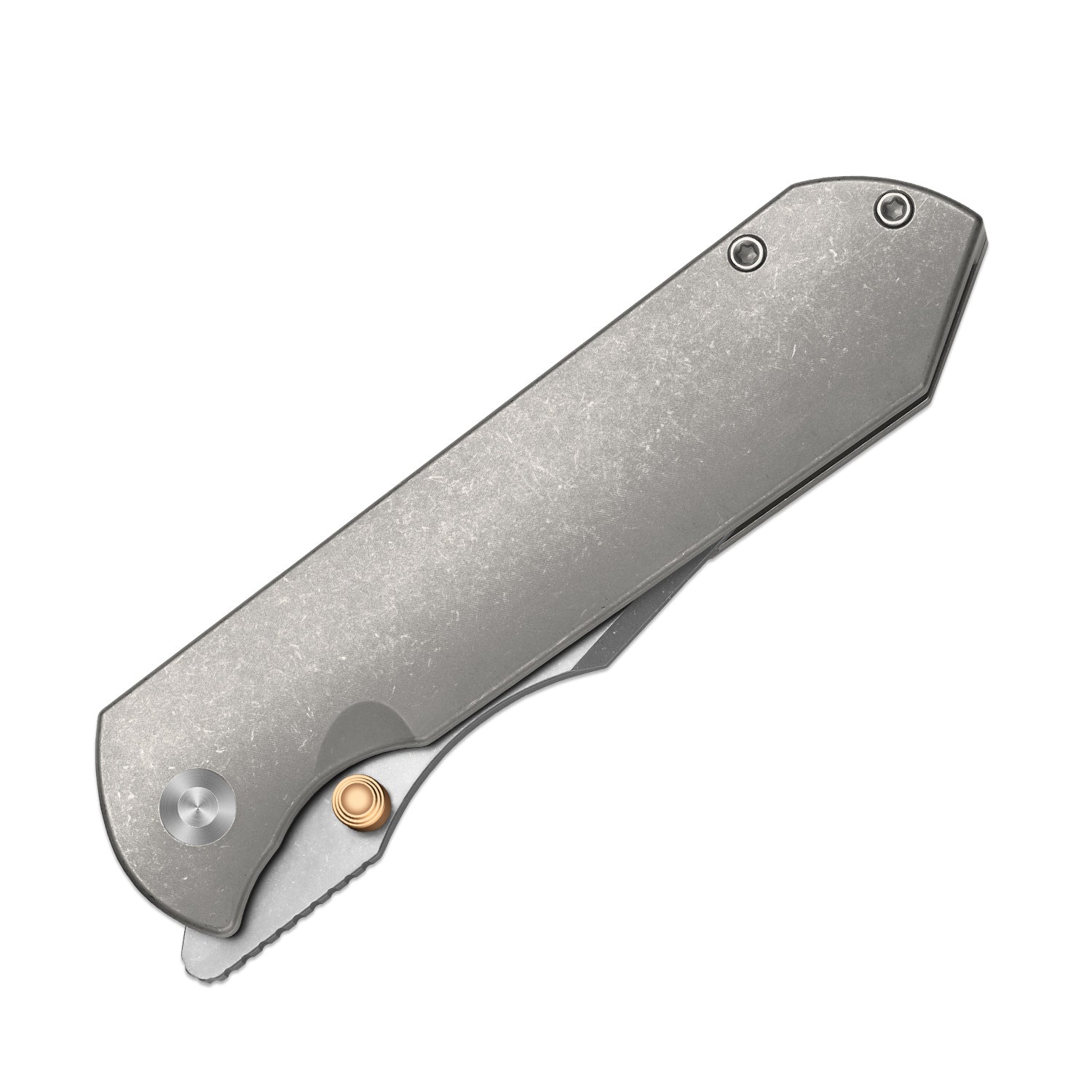 HARPOON FOLD | Elmax + Hollow Grind + Stonewashed | FRAME LOCK | Titanium | KizerB™ 4784A1