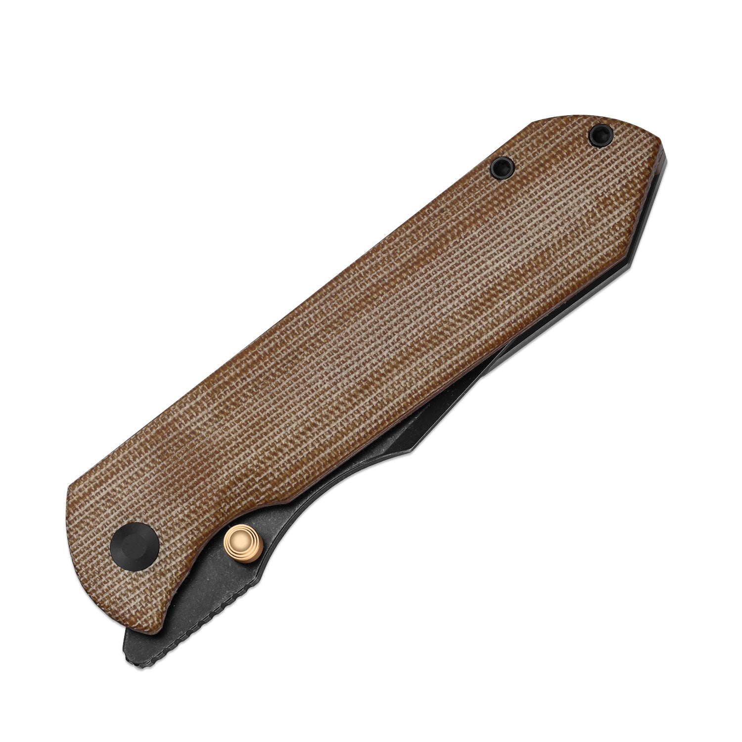 HARPOON FOLD | 3-Layer Composite Steel + Flat Grind | FRAME LOCK | Titanium & Norplex UltreX™ Micarta | KizerB™ 4784A4