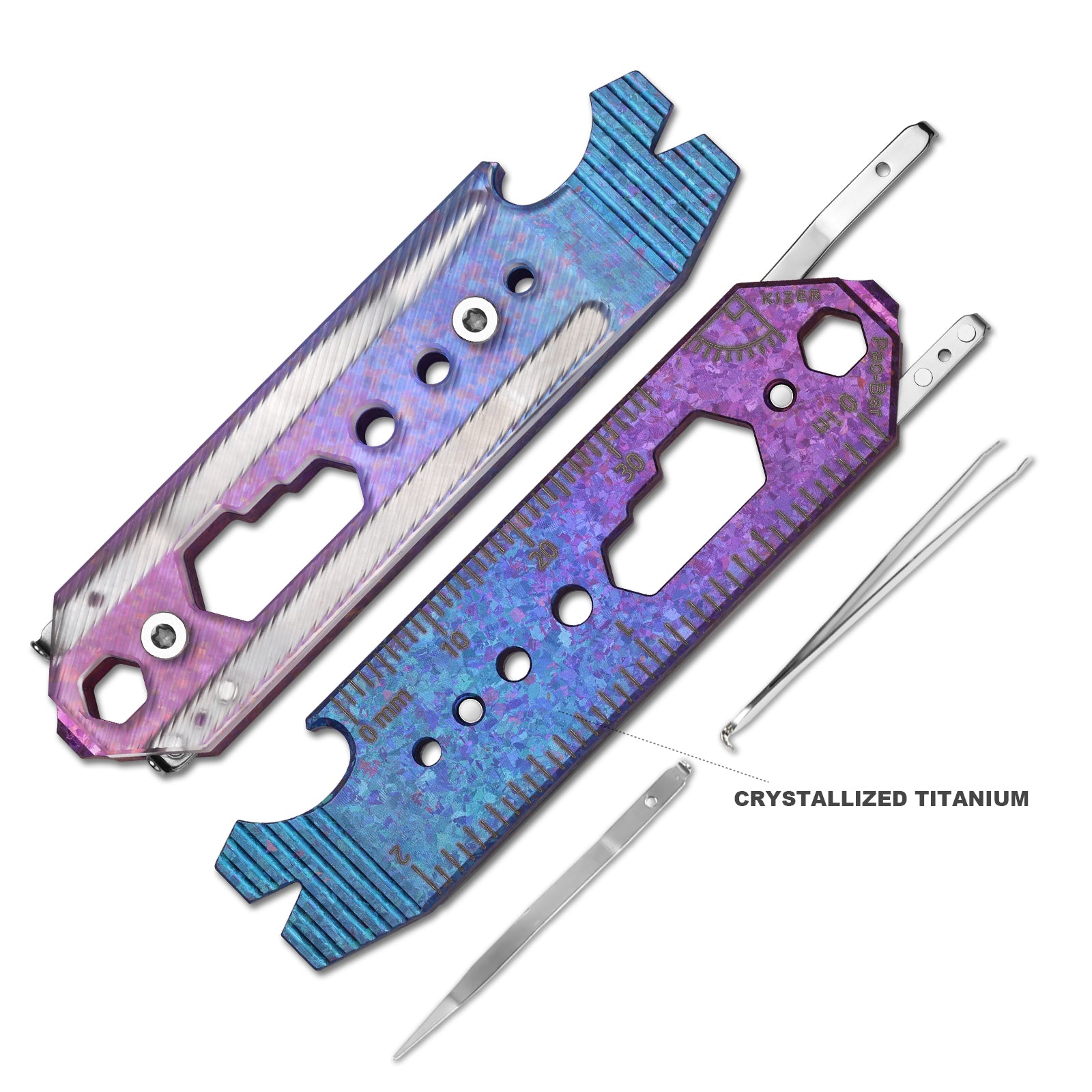 ユキ‼️ drawer Kizer Crystallized Titanium & Acrylic EDC Multi-Functional Tools Blue
