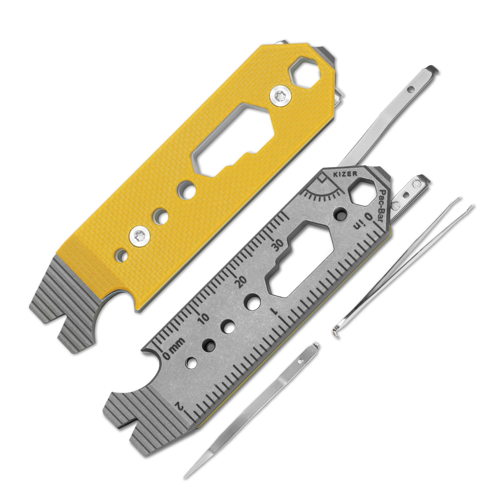 Kizer Titanium & G10 EDC Multi-Functional Tools Yellow Pac-Bar