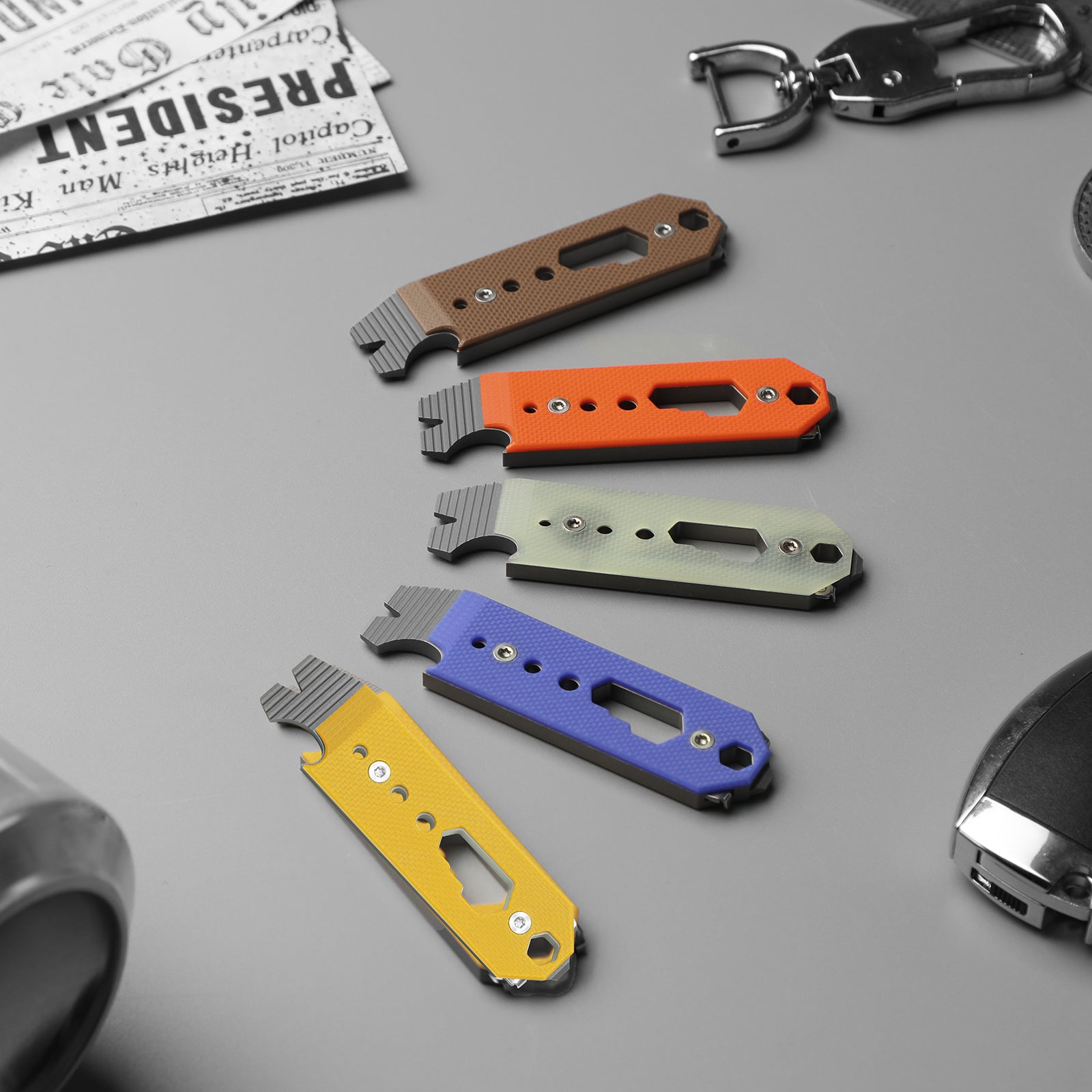 Kizer Titanium & G10 EDC Multi-Functional Tools Orange Pac-Bar