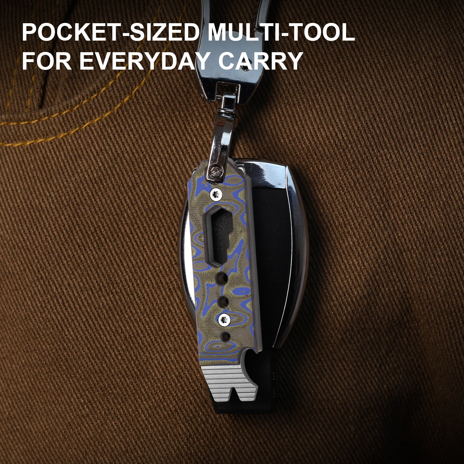 Kizer Titanium & Vortex Micarta EDC Multi-Functional Black & Gray Tools Pac-Bar