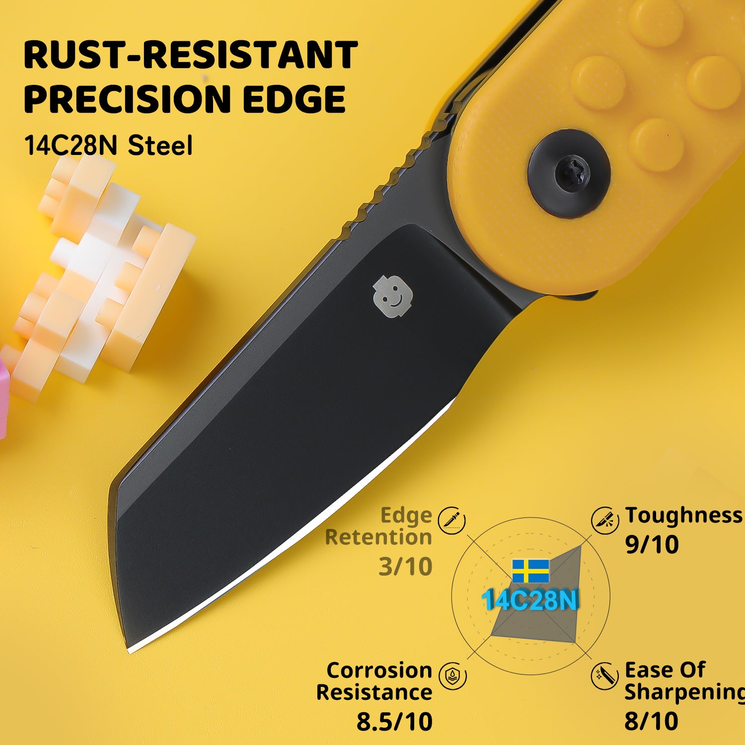 Mini Bay | 14C28N | Yellow Brick G10 Handle | V2583A1
