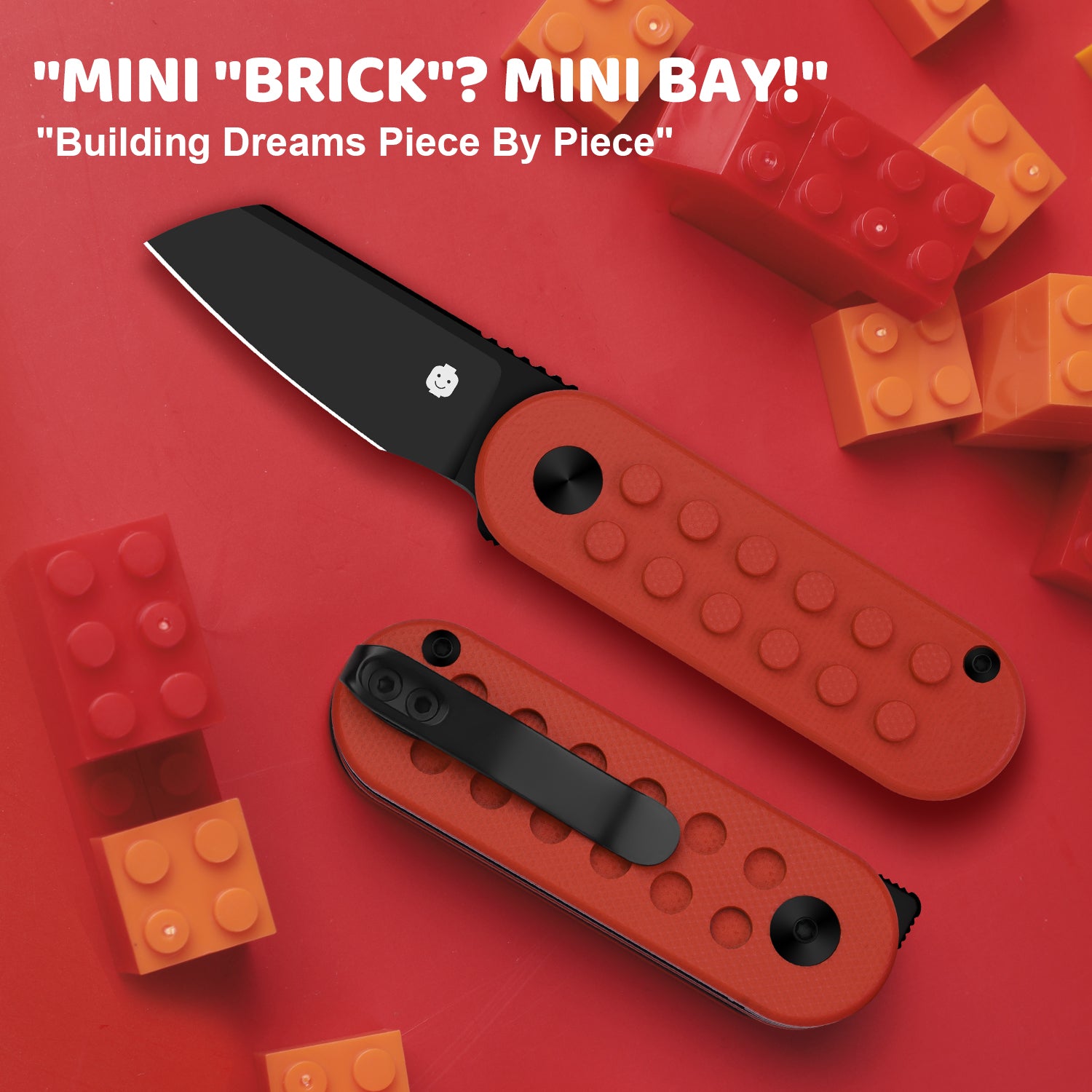 Mini Bay | 14C28N | Red Brick G10 Handle | KizerV™ 2583A4