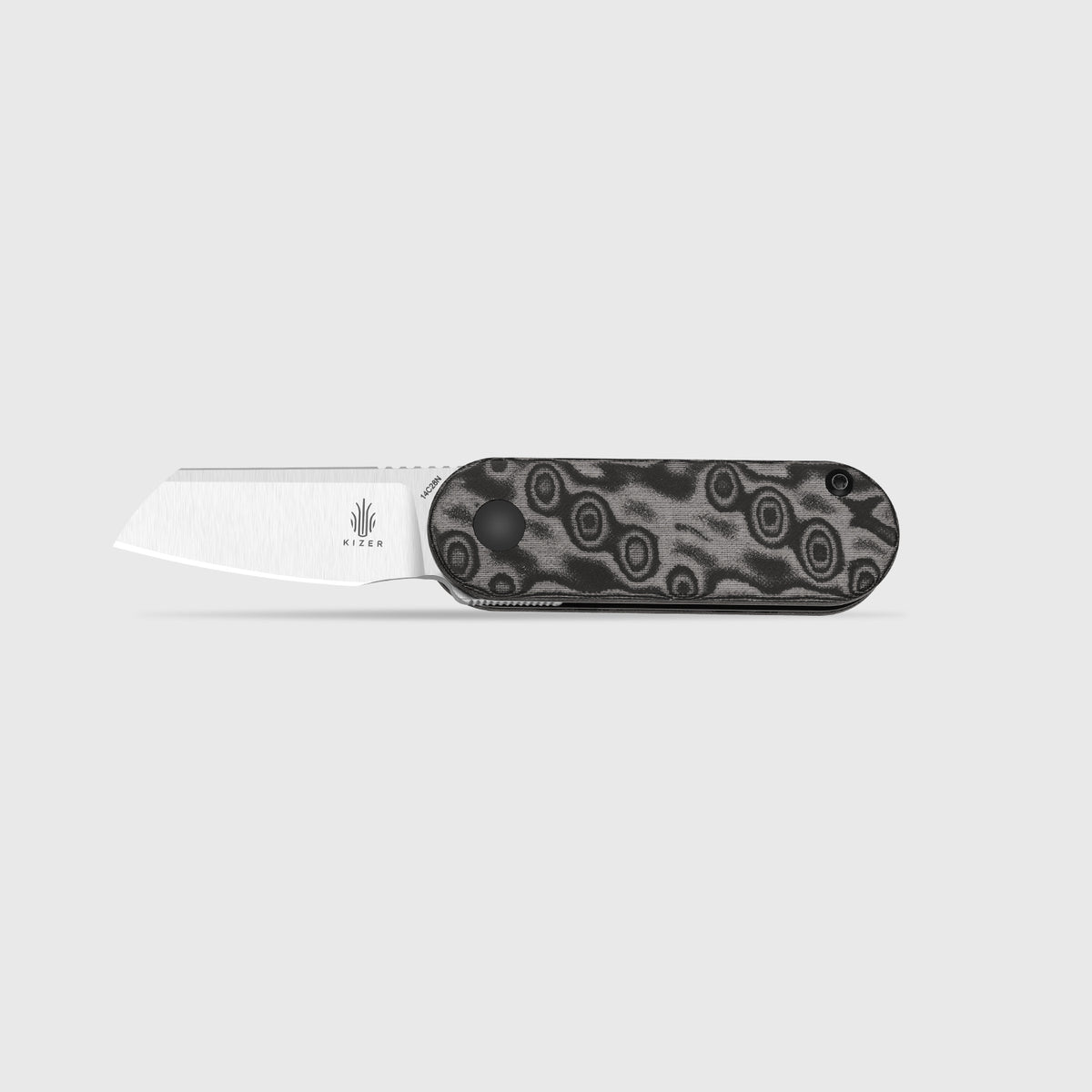 Mini Bay | 14C28N | Vortex Pattern Micarta | KizerV™ 2583A6