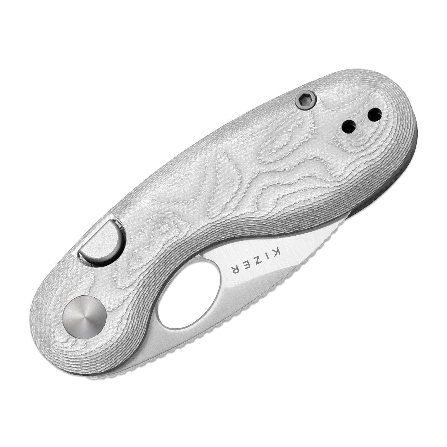 Microbe™ | 5Th Pocket Knife | Kizer Button Liner Lock™ | Aluminum Foil G10 Handle | KizerV™ 2742A11