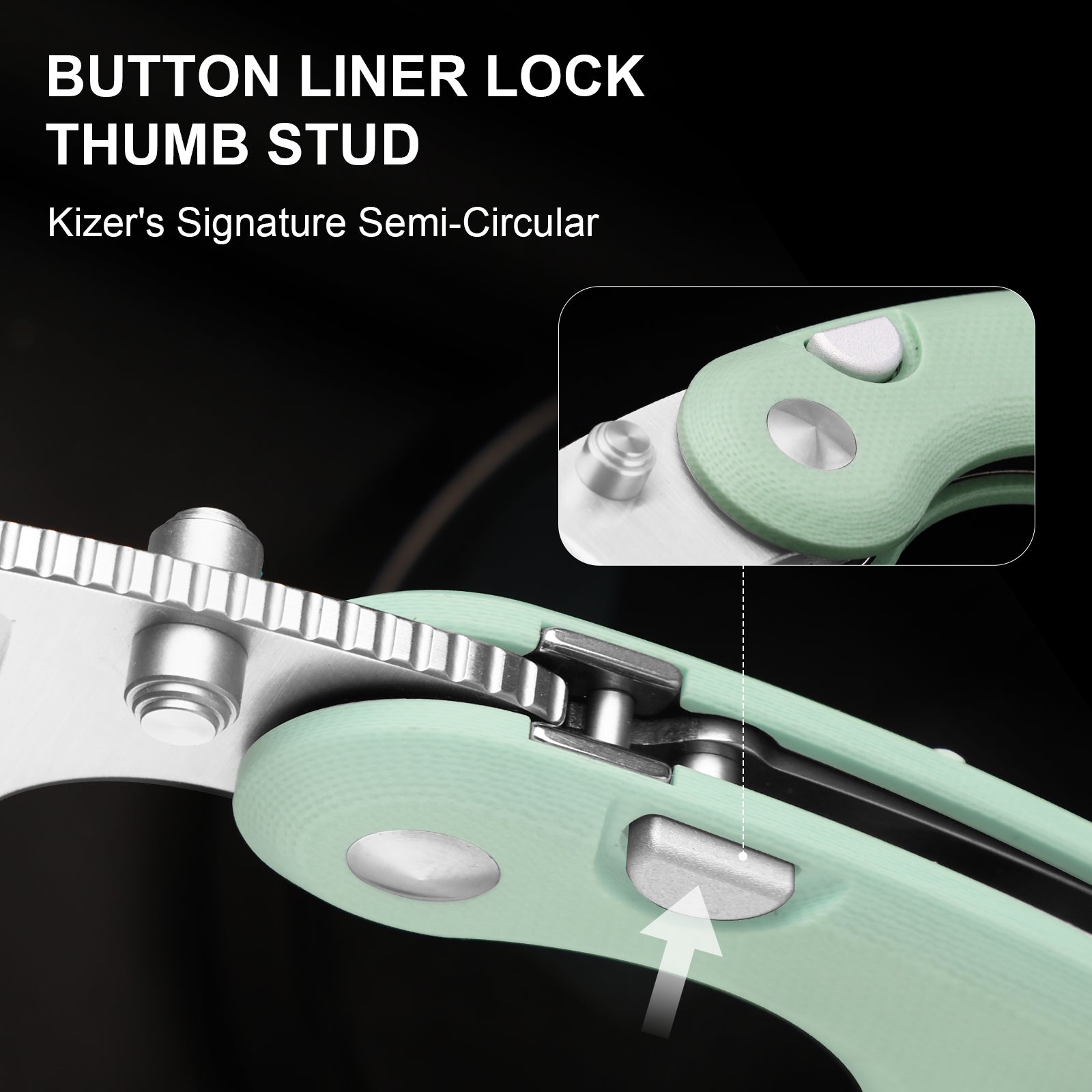 Microbe™ | Kizer Button Liner Lock™ | 14C28N | G10 | KizerV™ 2742A4