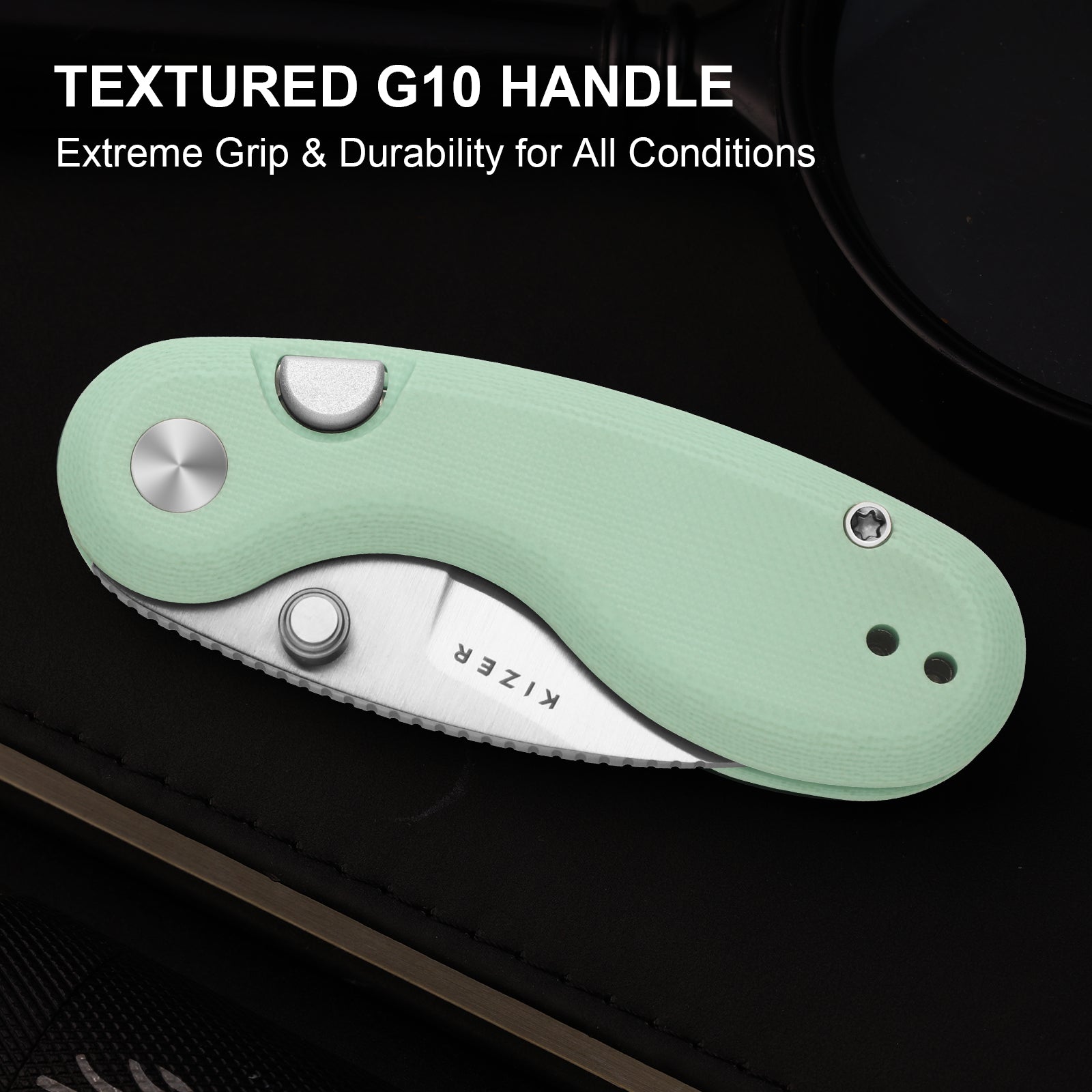 Microbe™ | Kizer Button Liner Lock™ | 14C28N | G10 | KizerV™ 2742A4