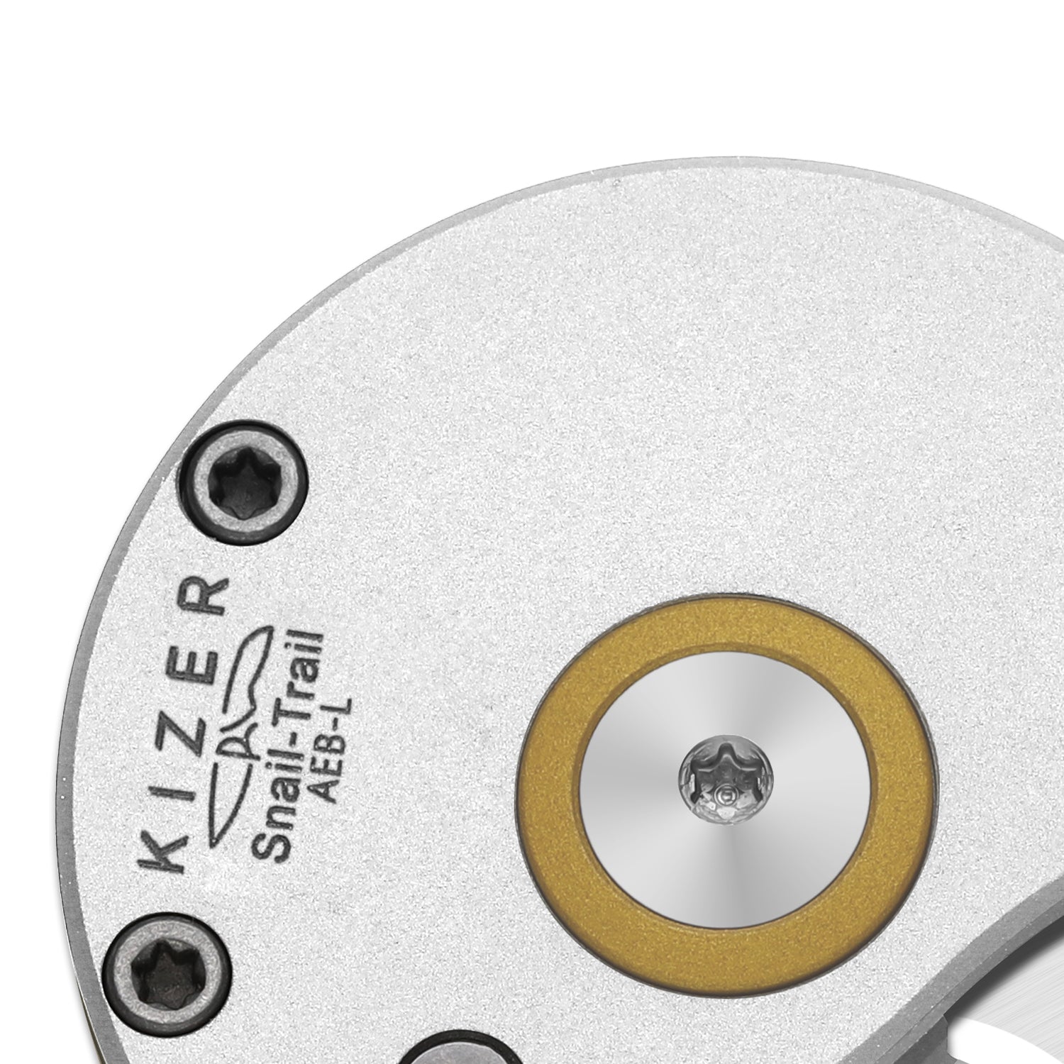 Snail-Trail | 5th Pocket Coin Knife | Detent Slip Joint | AEB-L | Matte Silver Aluminum Handle | Flat Grind | KizerV™ 2757A3