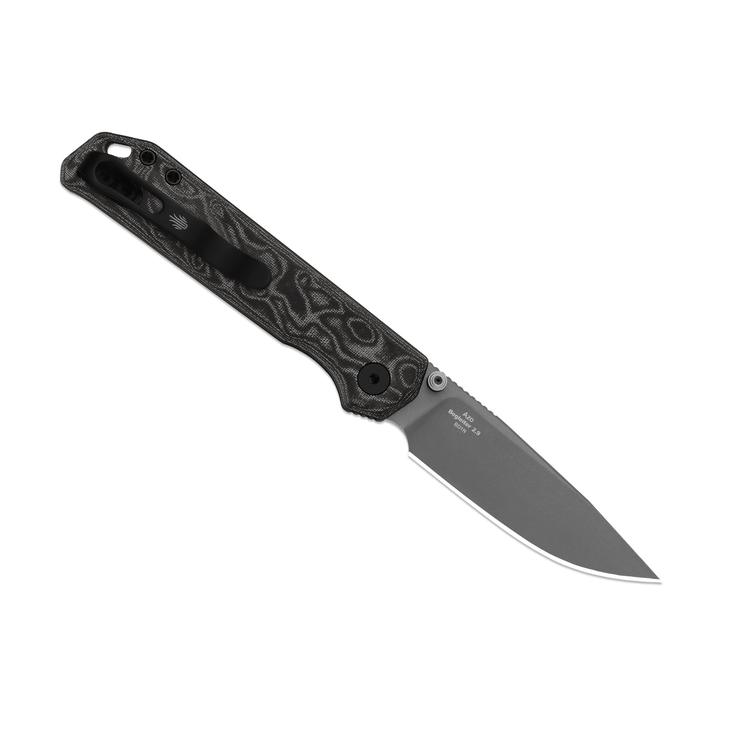 Begleiter 2.9 | Kizer Button Liner Lock™ | Vortex Pattern Micarta | BD1N | Gray PVD | KizerV™ 3458.2BDA2