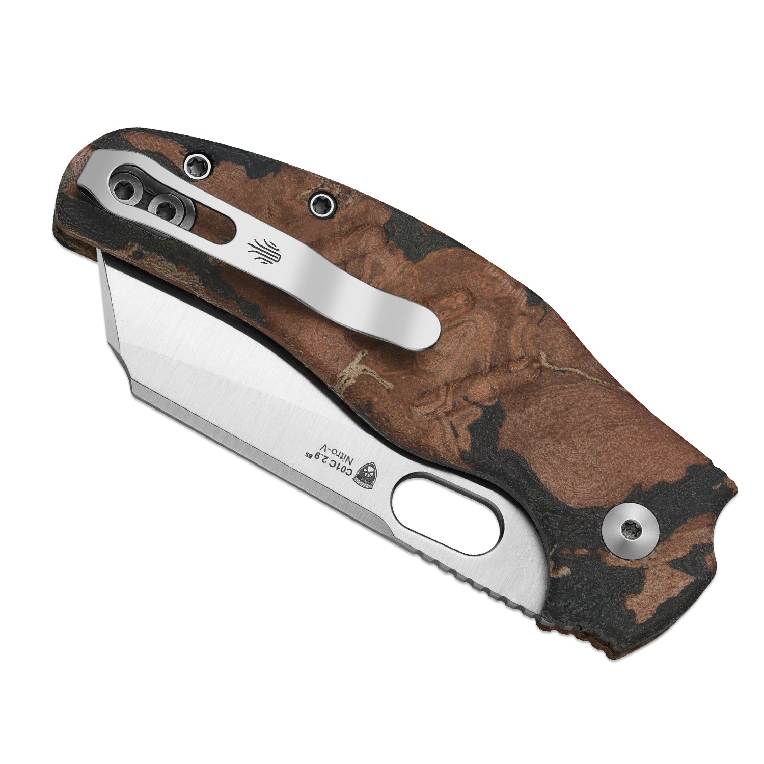 Sheepdog® C01C 2.9 BS | Current Micarta (Orange Burl Canvas) | Kizer Button Liner Lock™ | Nitro-V | KizerV™ 3488.29BSA3