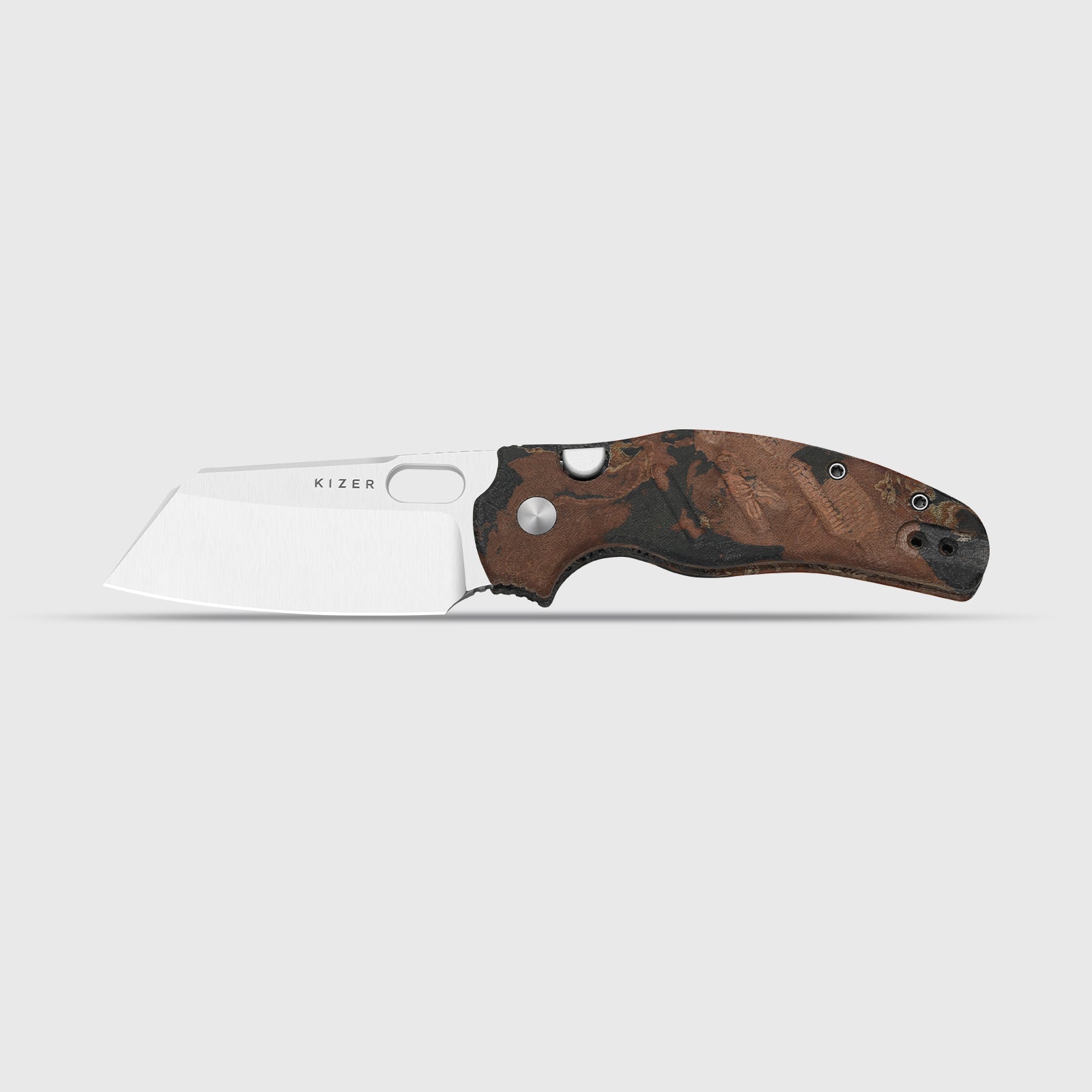 Sheepdog® C01C 2.9 BS | Current Micarta (Orange Burl Canvas) | Kizer Button Liner Lock™ | Nitro-V | KizerV™ 3488.29BSA3