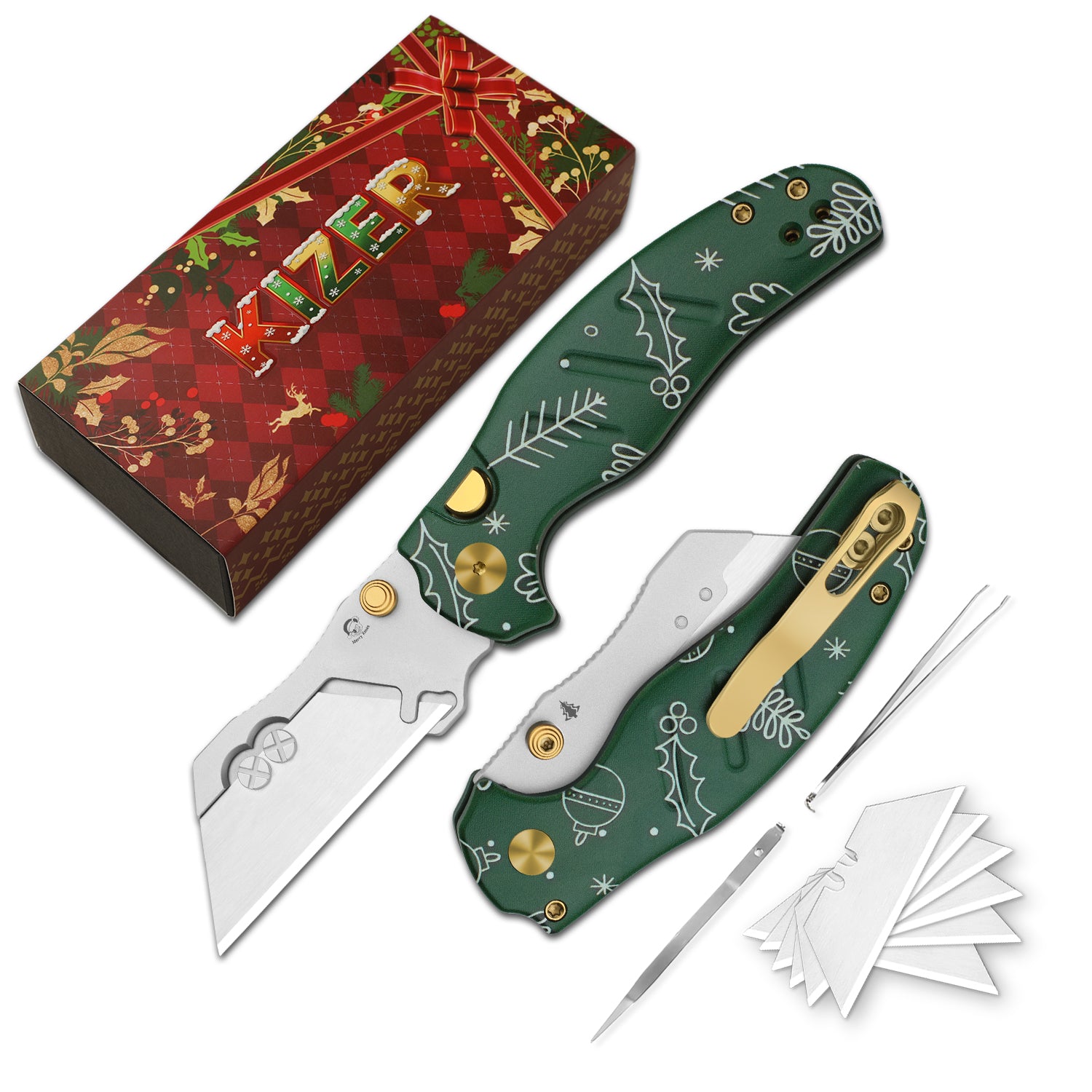 Christmas 2.78 inch C01C 2.9 5CR15MOV G10 V3488.29JMC1 Limited-Kizer