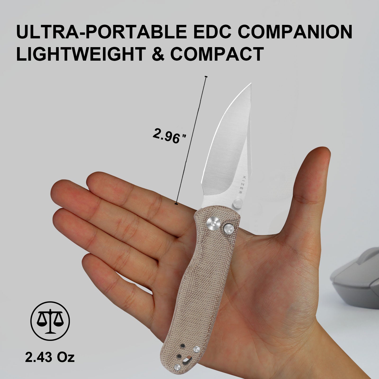 Drop Bear® 2 | Kizer Button Liner Lock™ | Nitro-V | Micarta | Kizer Button Liner Lock™ | KizerV™ 3619.2CC1