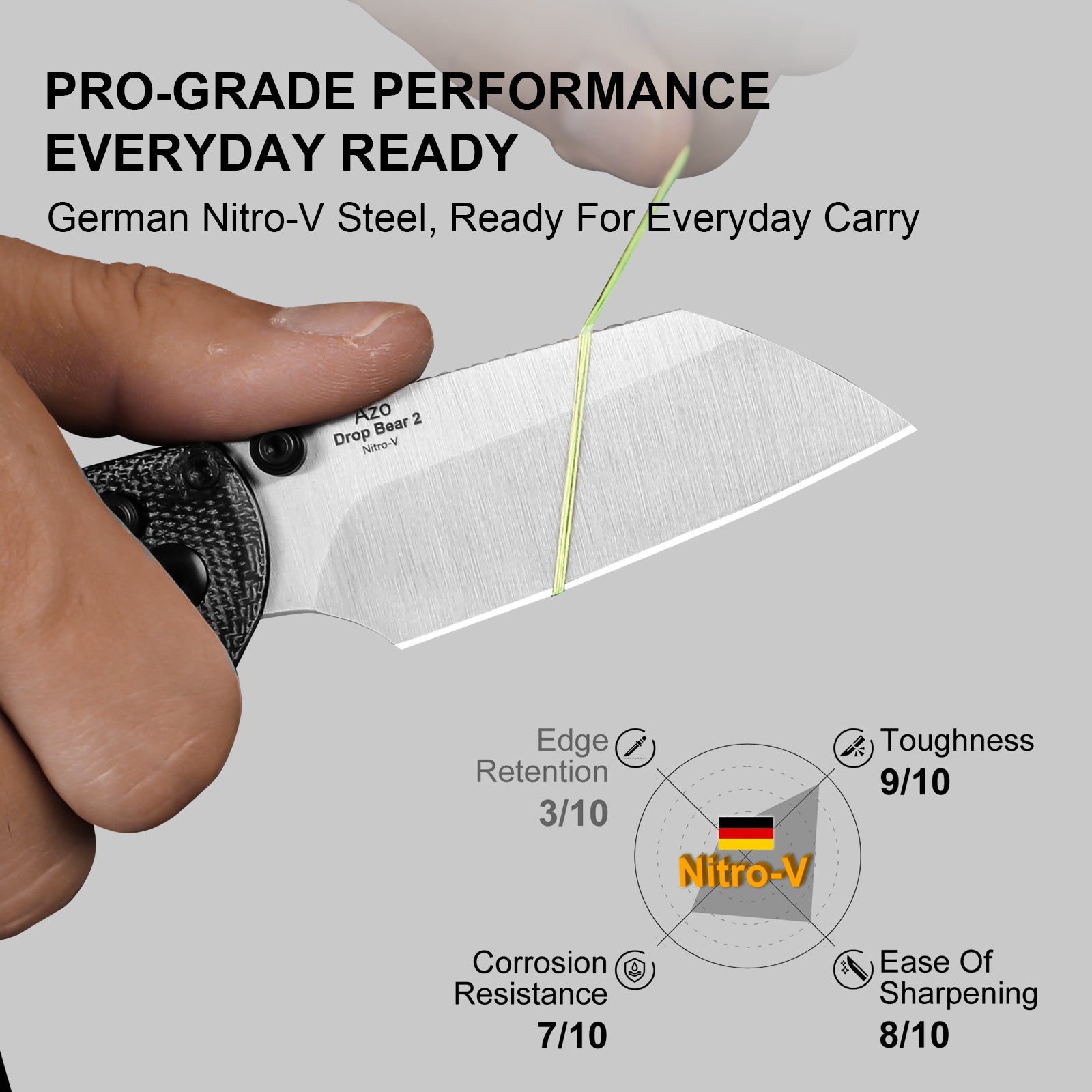 Drop Bear® 2 | Kizer Clutch Lock™ | Nitro-V | Micarta | KizerV™ 3619.2KS1