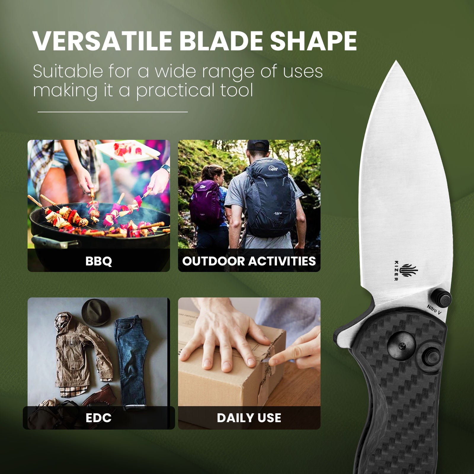 Mini Grouper | Nitro V | G10 Carbon Fiber | V3669A1