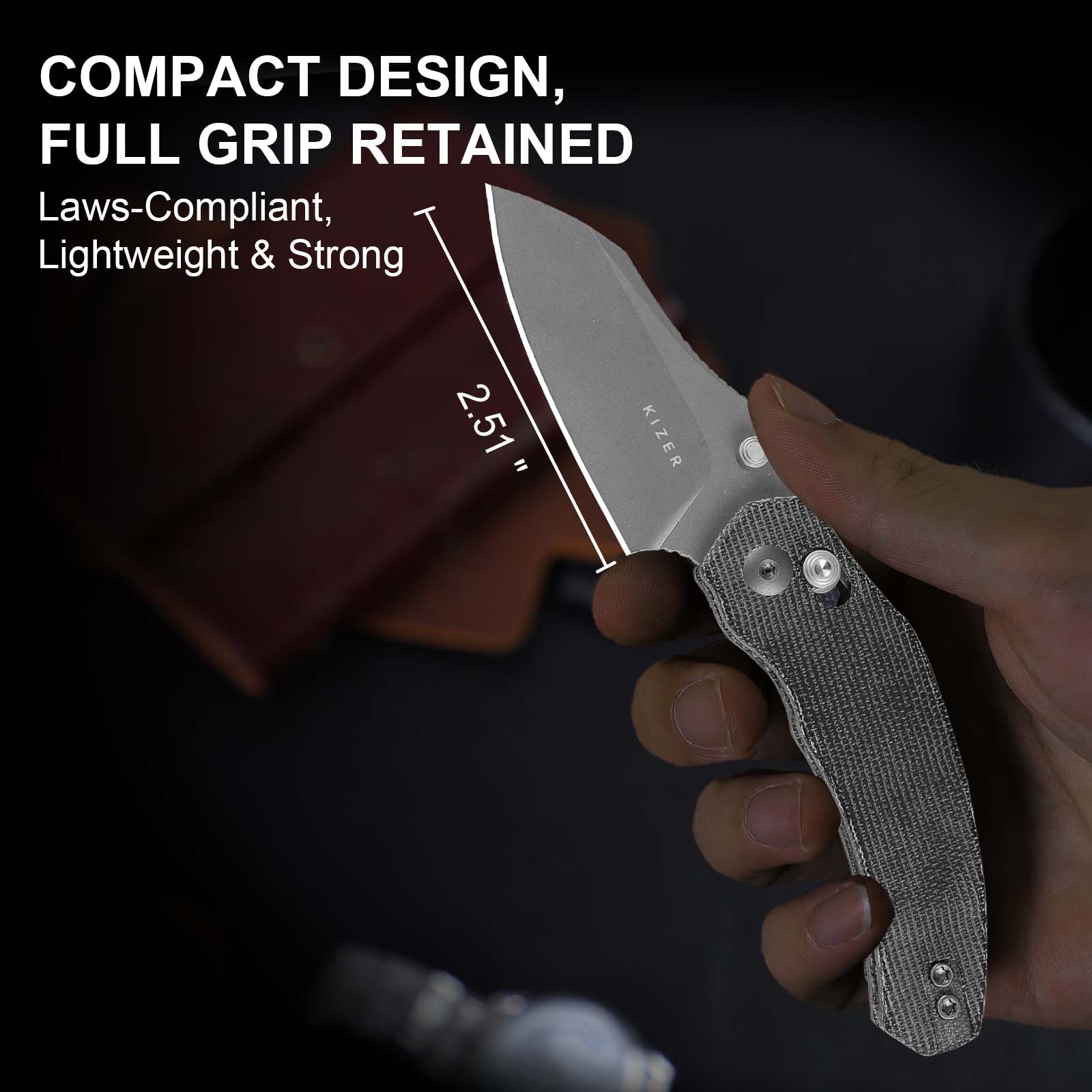 Mini Bulldog | Nitro-V | Micarta | KizerV™ 3672SA2