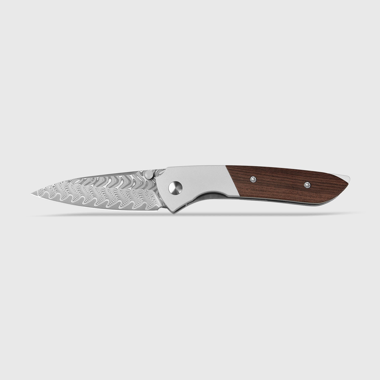 Spitfire 3.13 inch Damascus Steel Aluminum & Mkuruti Wood V3690A3