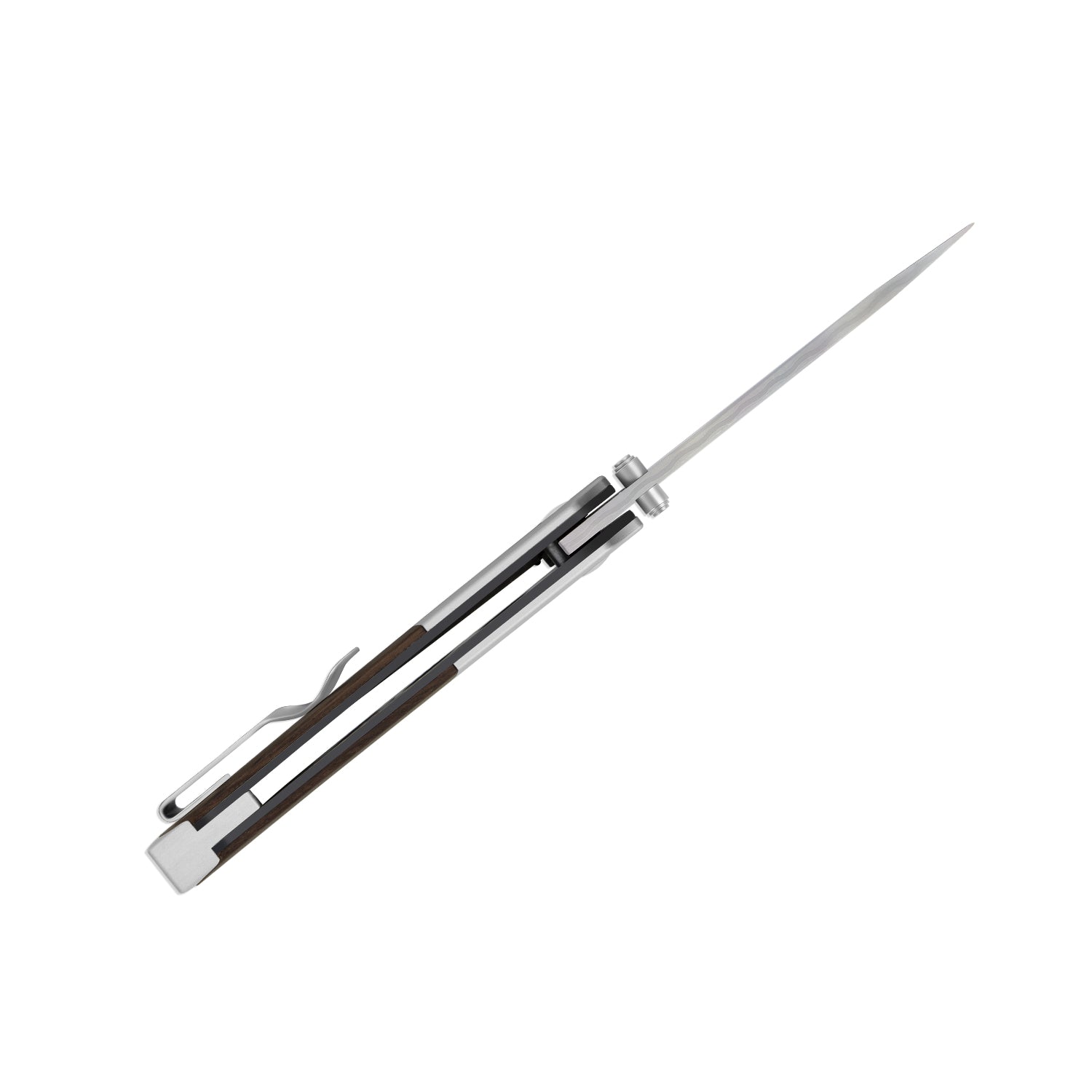 Spitfire | Vibrant Acid-Washed Finish | Damascus Steel | Aluminum & Mkuruti Wood | KizerV™ 3690A4