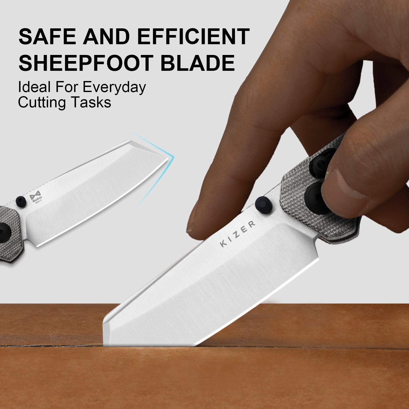 Madrac | Kizer Clutch Lock™ | Norplex UltreX™ Micarta | Nitro-V | KizerV™ 3693A3