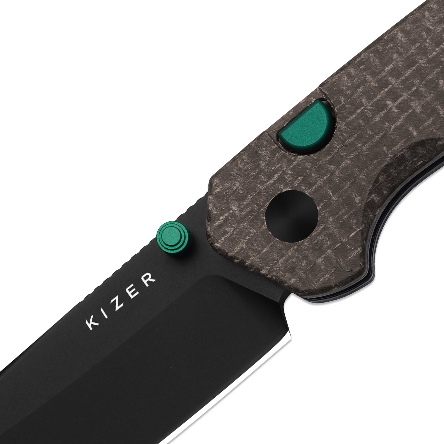 Madrac | Kizer Button Liner Lock™ | GID Canvas Micarta | 14C28N + Flat Grind + Black PVD Coating | KizerV™ 3693BSA4