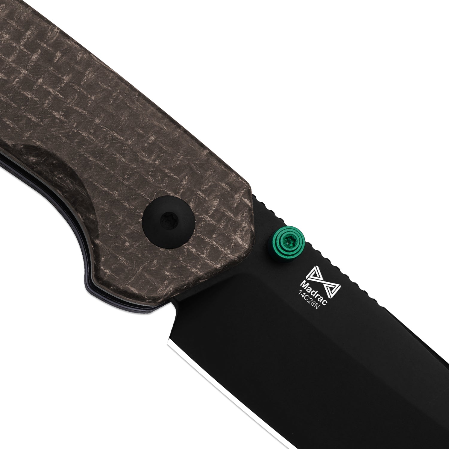 Madrac | Kizer Button Liner Lock™ | GID Canvas Micarta | 14C28N + Flat Grind + Black PVD Coating | KizerV™ 3693BSA4