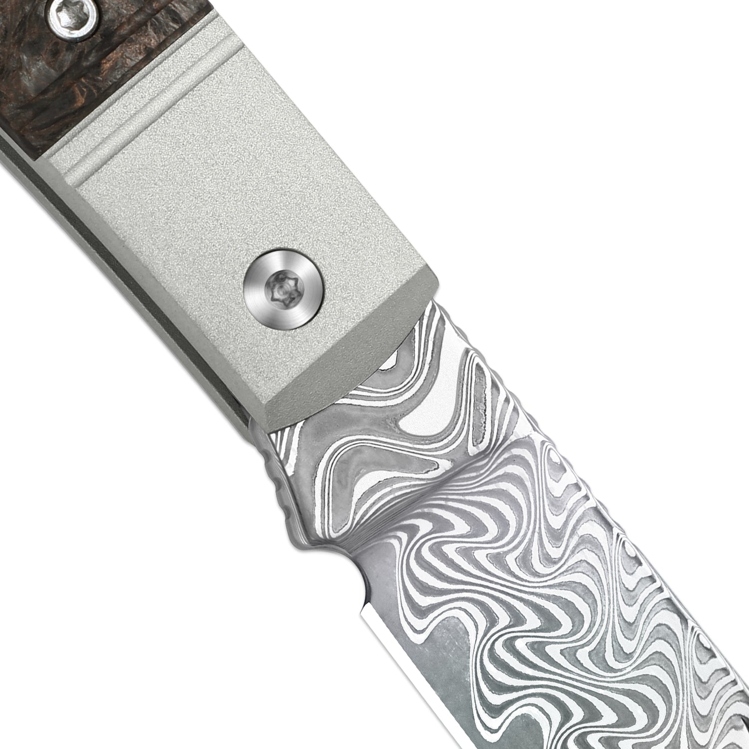 Trestle D With Pac-Bar | Rainbow Damascus | Aluminum & Fat Carbon | Slip Joint | KizerV™ 3760A4