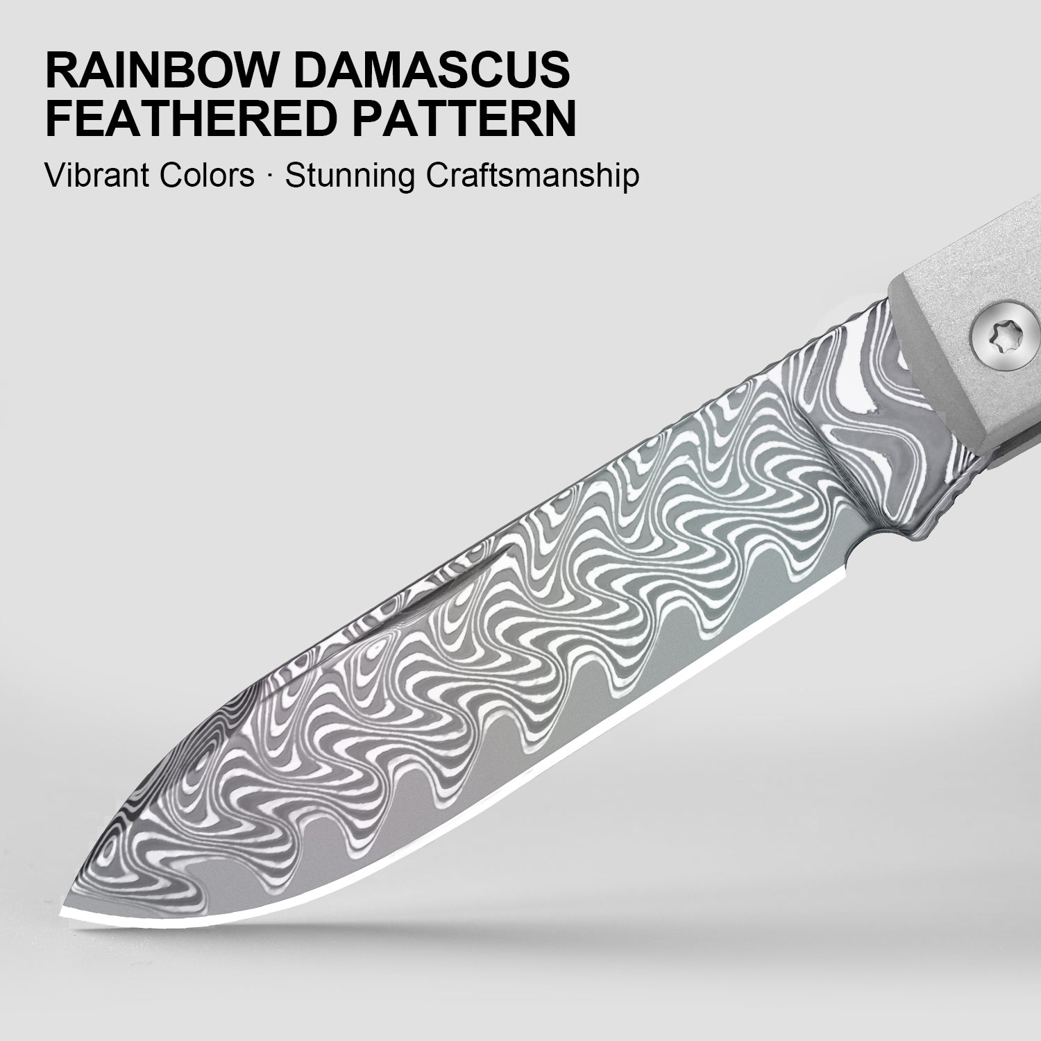 Trestle D With Pac-Bar | Rainbow Damascus | Aluminum & Fat Carbon | Slip Joint | KizerV™ 3760A6