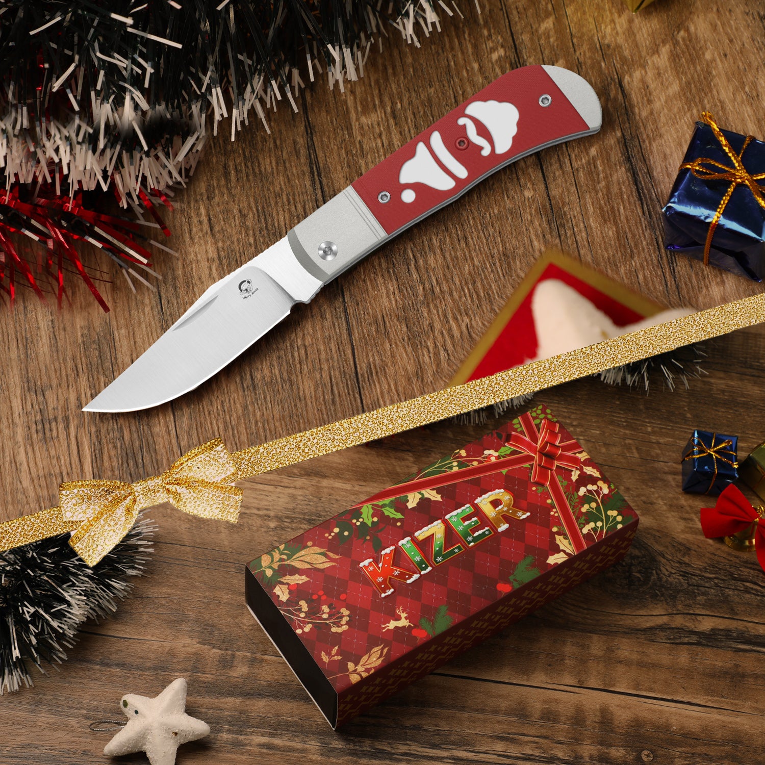 Christmas | Trestle | 14C28N | Aluminum & G10 | KizerV™ 3761MC1 | Limited