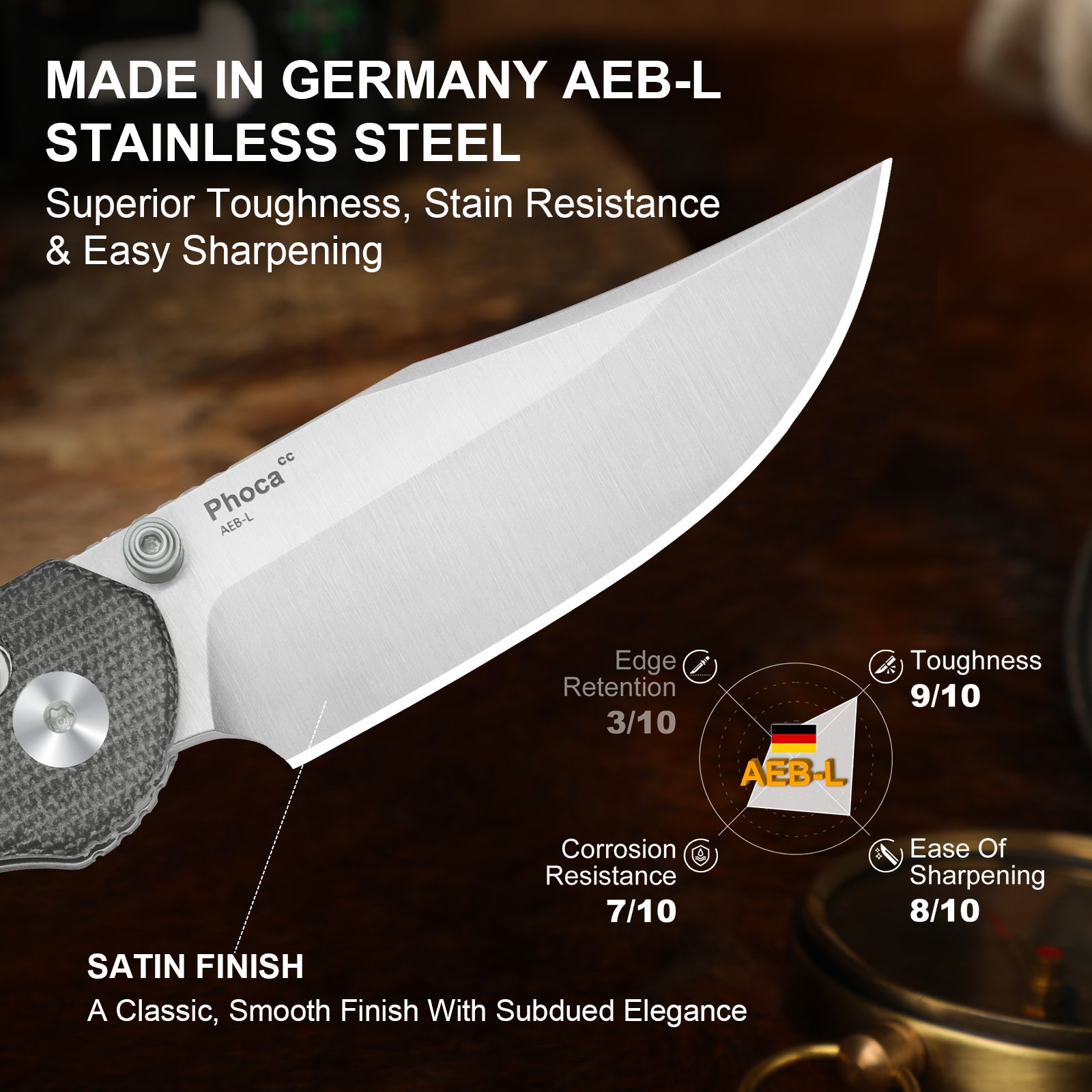 Phoca CC | AEB-L | Norplex UltreX Micarta | KizerV™ 3780A3