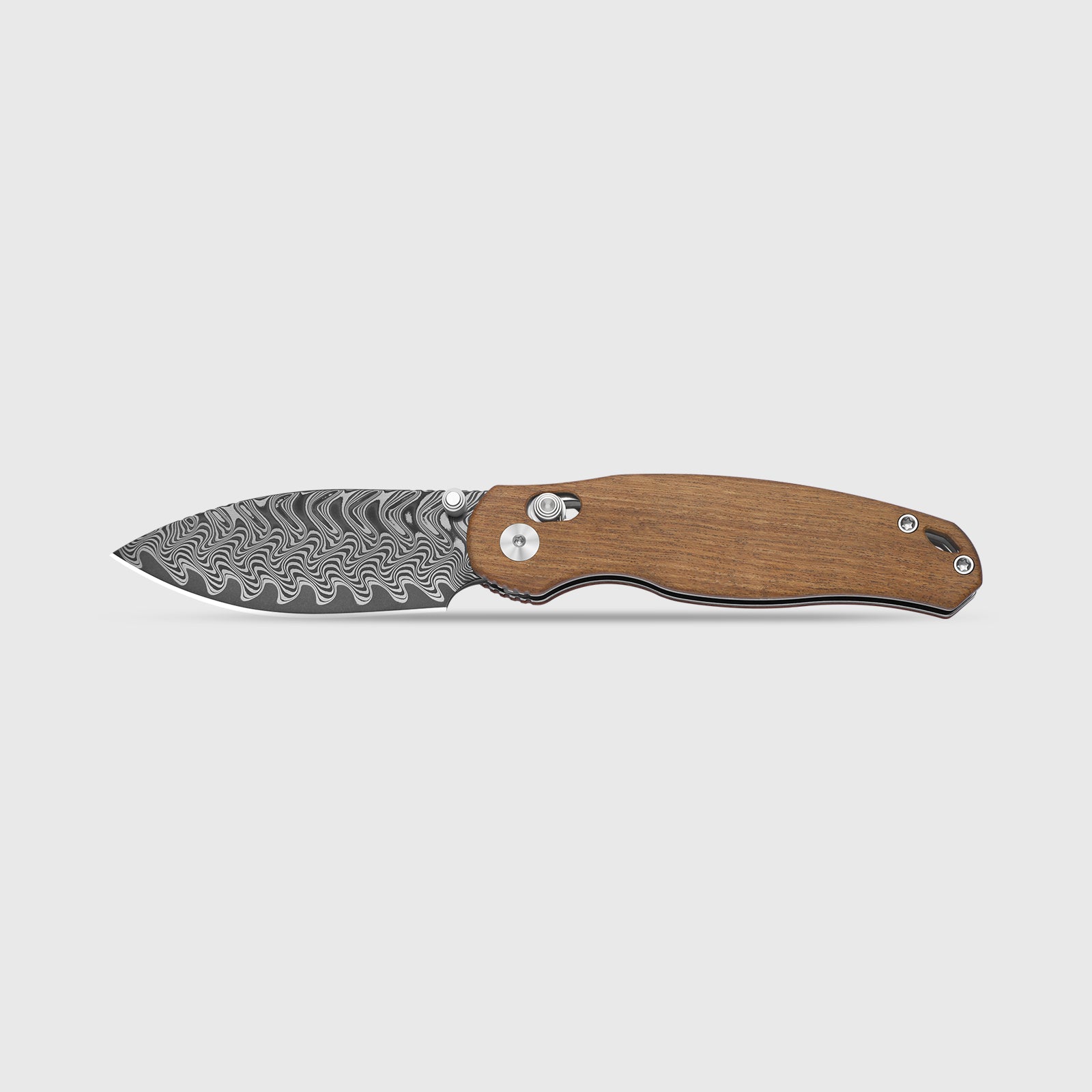 Phoca CD | Kizer Clutch Lock™ | Acid Damascus | Mkuruti Wood | KizerV™ 3781CDA3