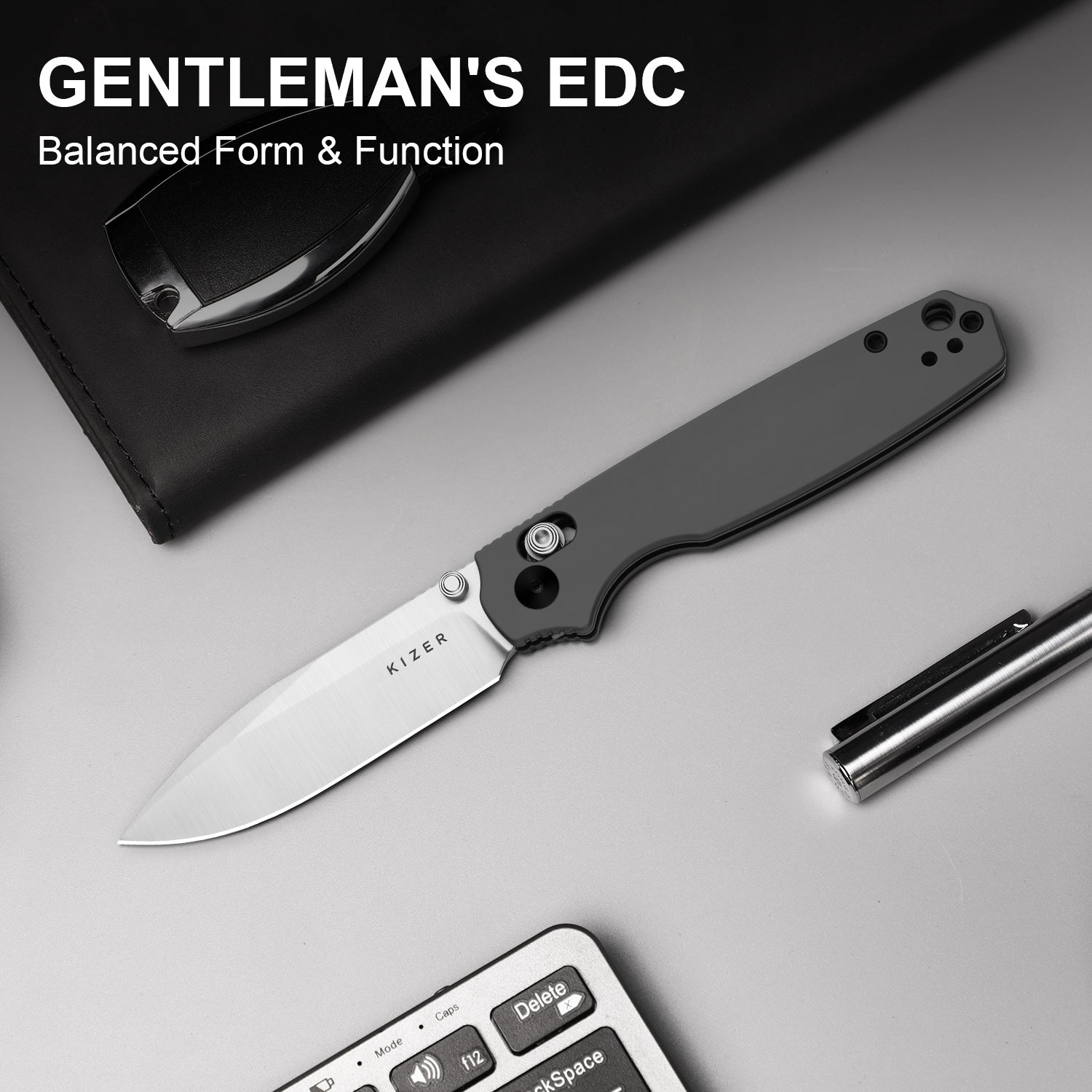 Pokiman CD | Kizer Clutch Lock™ | Drop Point | Four-Finger Full Grip | Aluminum | KizerV™ 3789A2