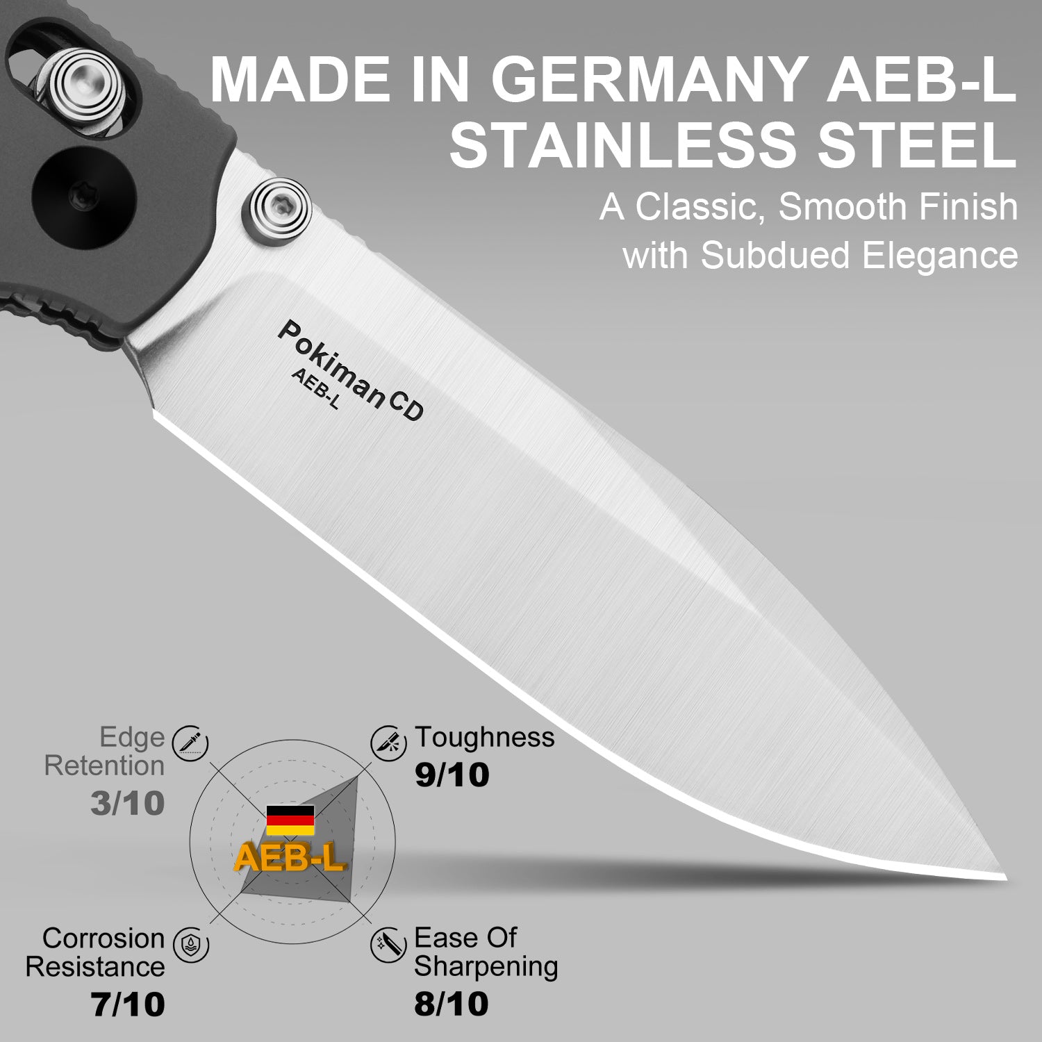 Pokiman CD | Kizer Clutch Lock™ | Drop Point | Four-Finger Full Grip | Aluminum | KizerV™ 3789A2