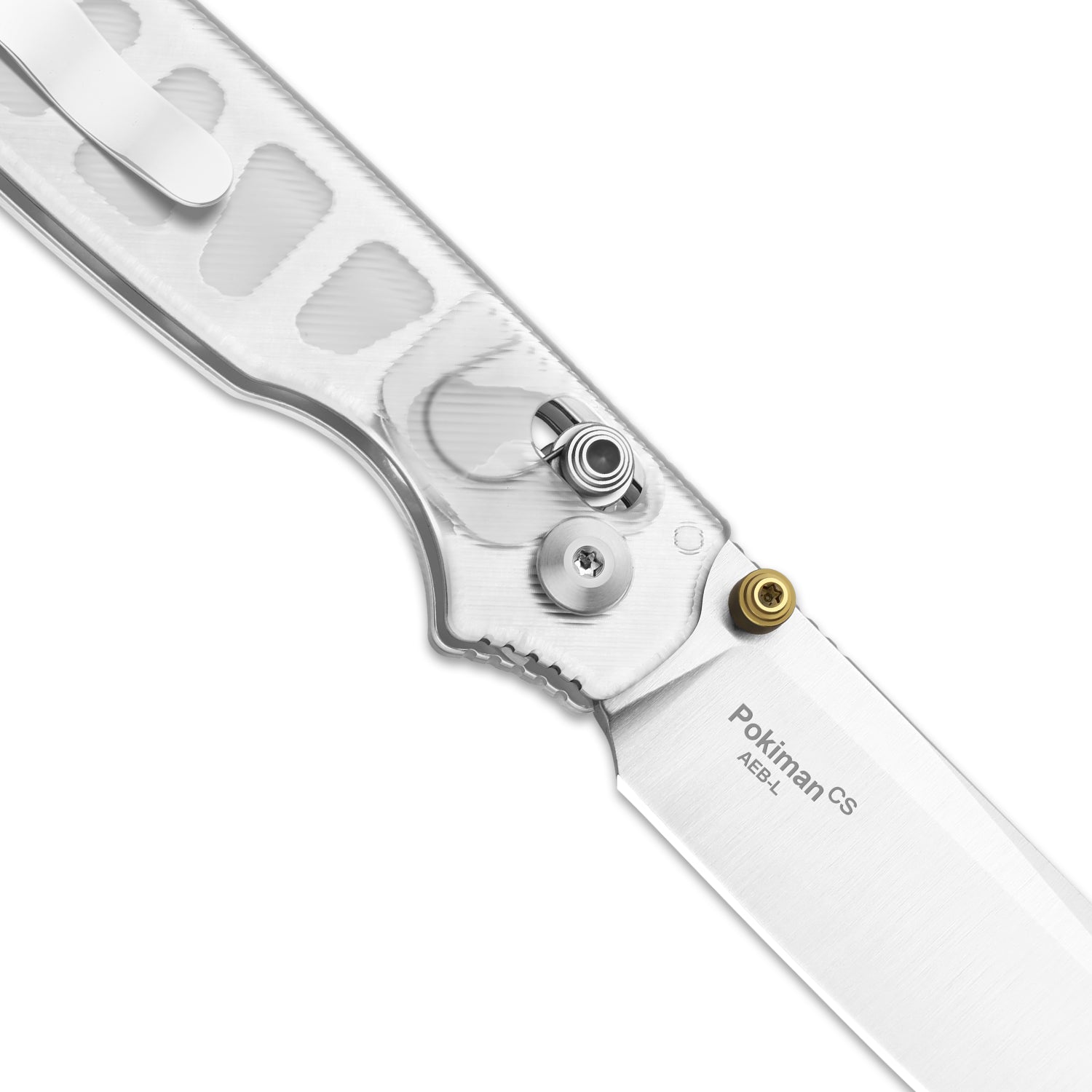 Pokiman CS | Kizer Clutch Lock™ |Sheepsfoot | Four-Finger Full Grip | Clear Acrylic | KizerV™ 3789A5