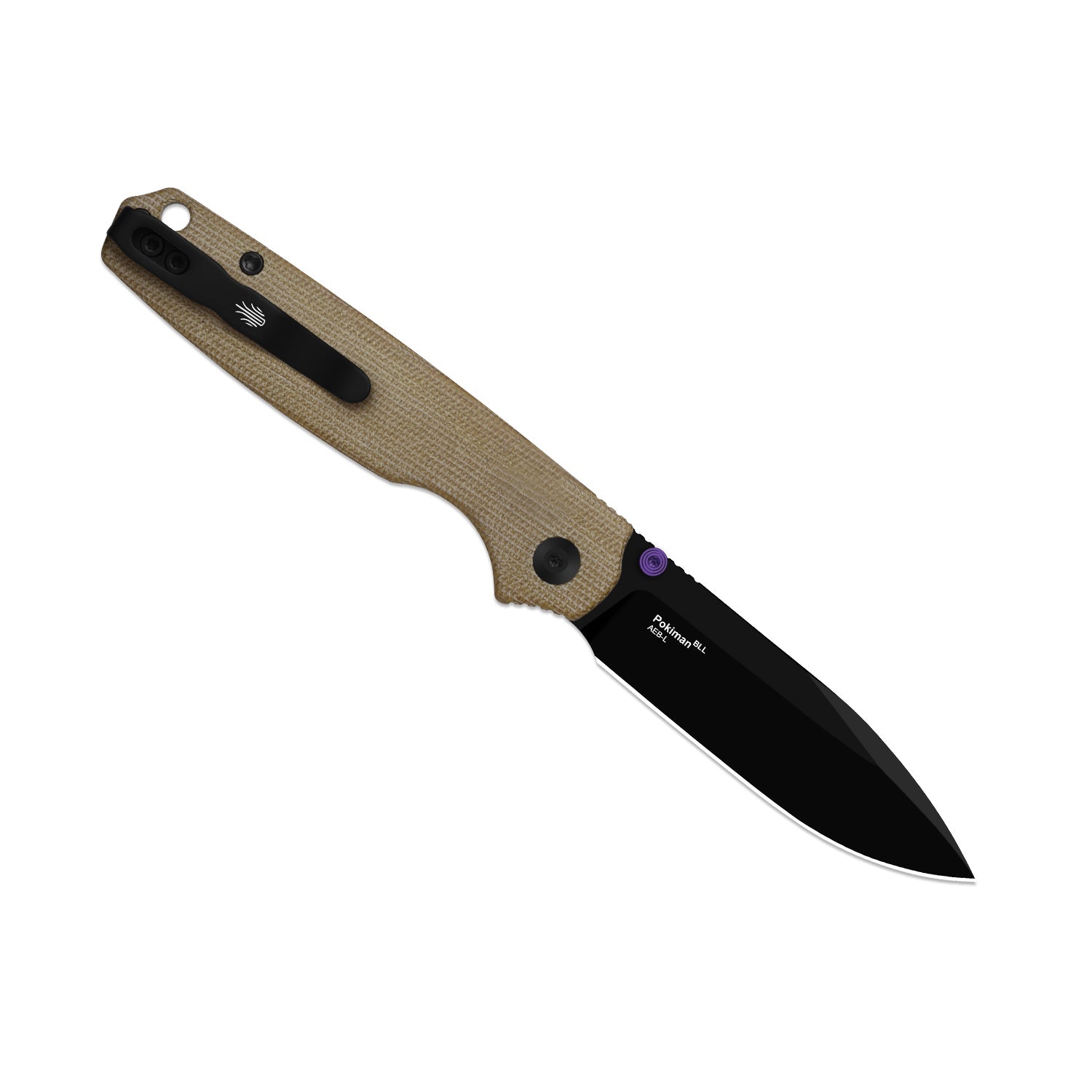 Pokiman BLL | Kizer Button Liner Lock™ | AEB-L | Brown Micarta Handle | KizerV™ 3789BDA1