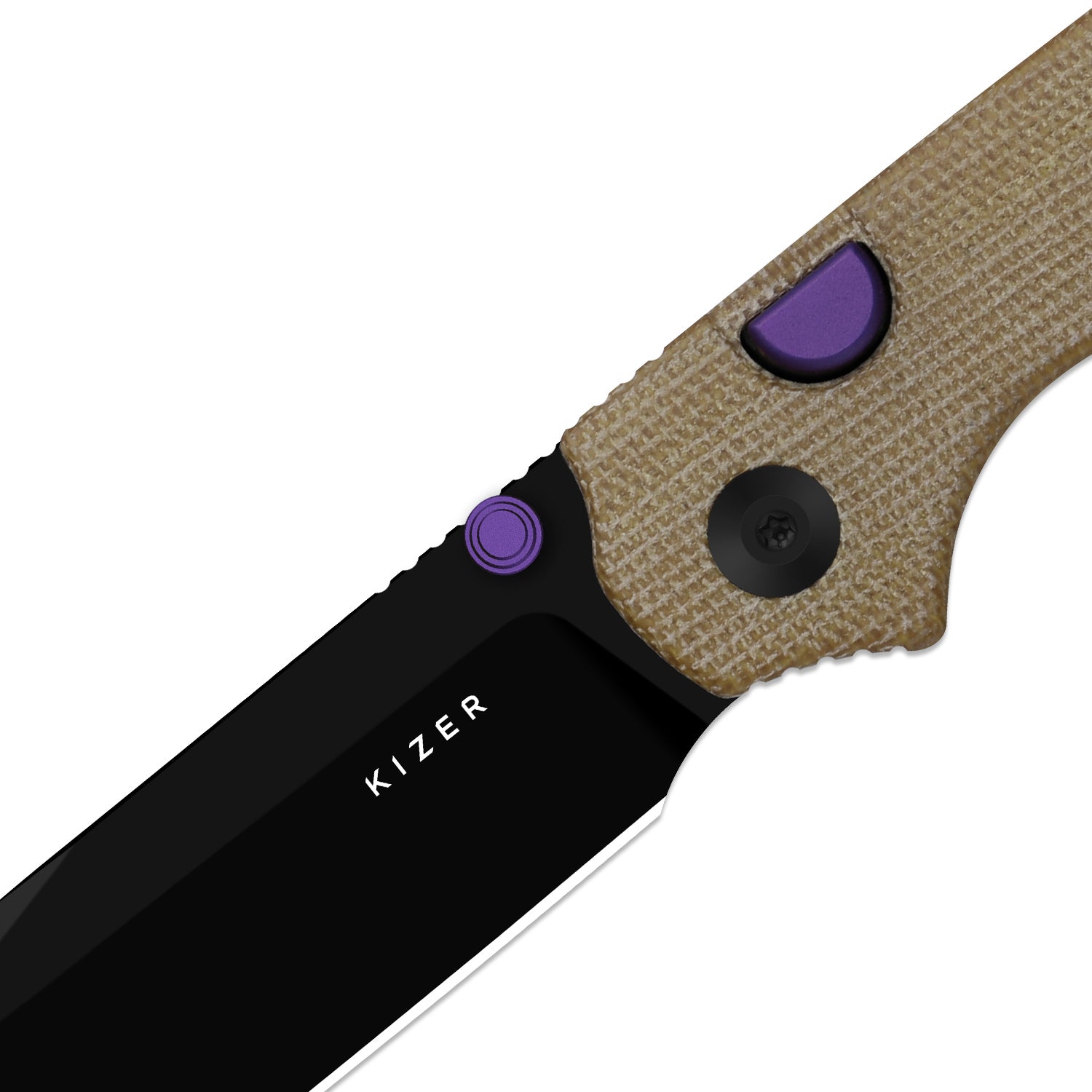 Pokiman BLL | Kizer Button Liner Lock™ | AEB-L | Brown Micarta Handle | KizerV™ 3789BDA1