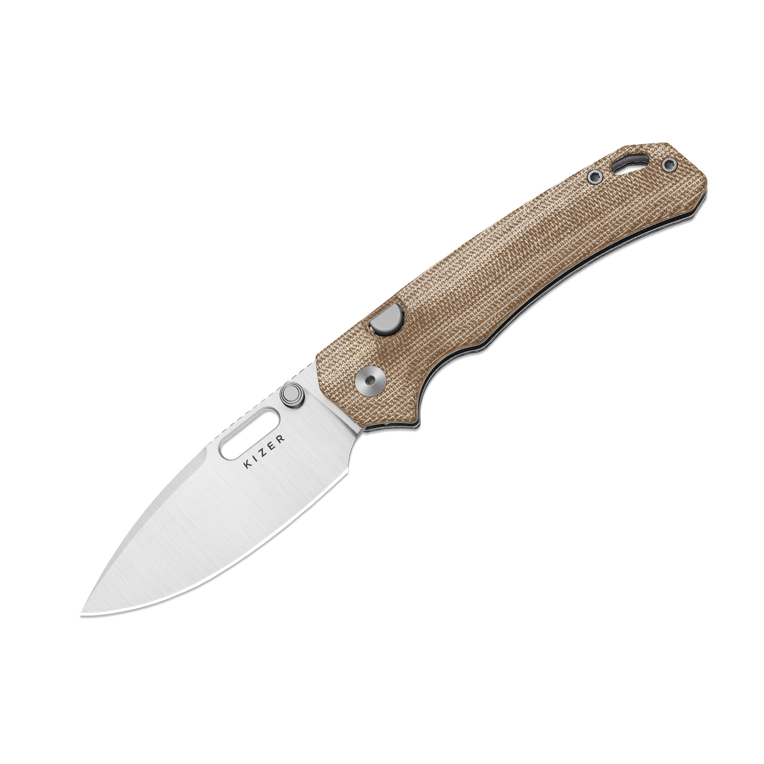 Outposter | Kizer Button Liner Lock™ | Norplex UltreX™ Micarta | Nitro-V + Satin | KizerV™ 3802BDA1