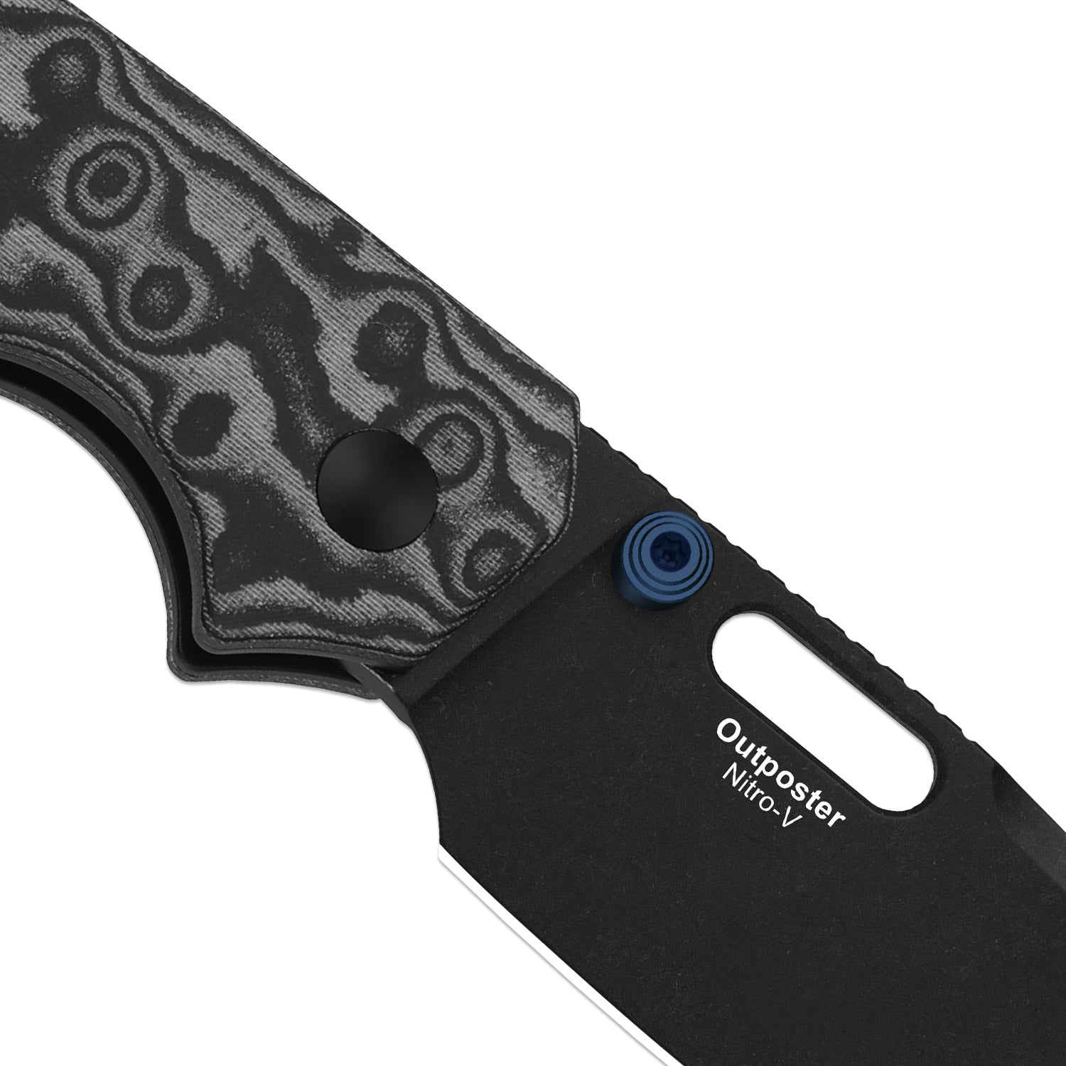 Outposter | Kizer Button Liner Lock™ | Vortex Pattern Micarta | Nitro-V + PVD Coating & Stonewashed | KizerV™ 3802BDA2