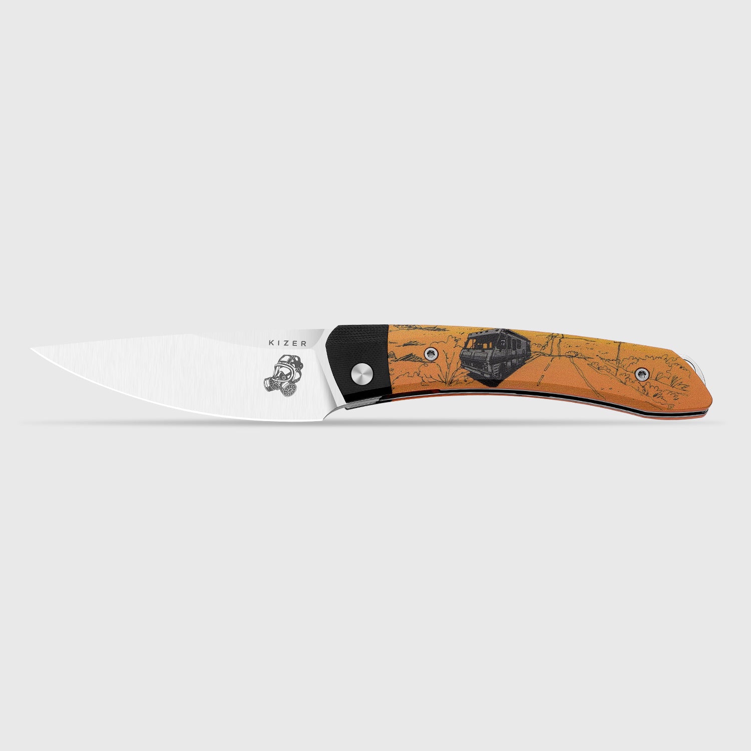 グラニック　「ミコノスハーパー／ギリシャ」 Kizer MOMO Nozhikov Exclusive – Nitro-V Satin Blade & G10 Printed Hand