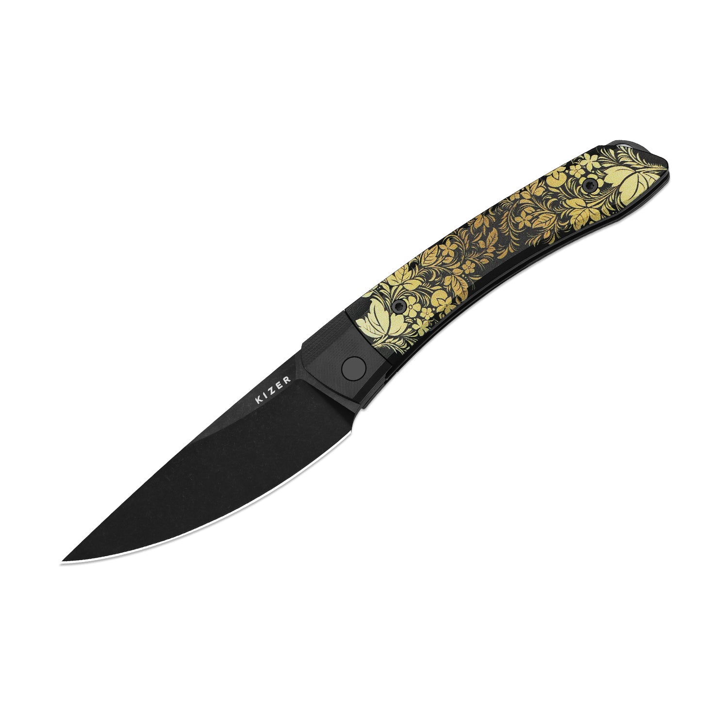 Kizer MOMO Nozhikov Exclusive – Nitro-V Black Stonewashed Blade & G10 printed Handle
