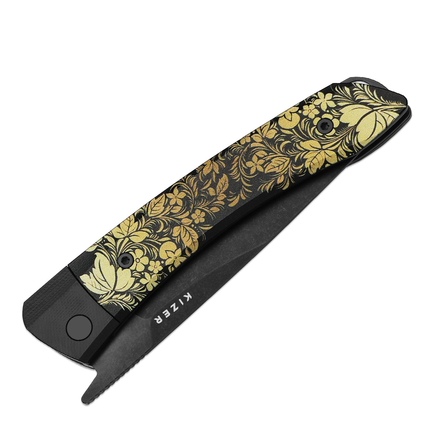 Kizer MOMO Nozhikov Exclusive – Nitro-V Black Stonewashed Blade & G10 printed Handle