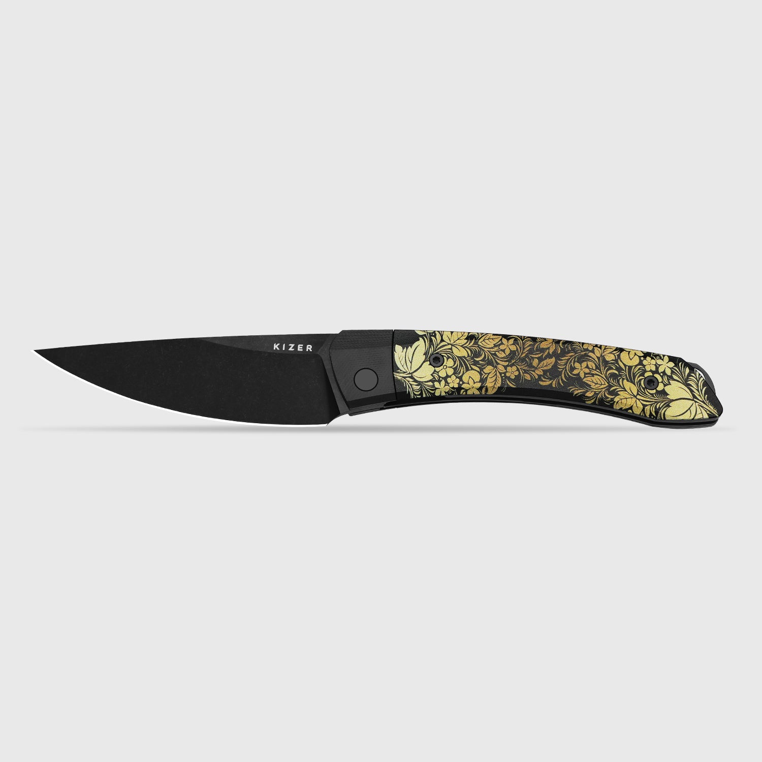 Kizer MOMO Nozhikov Exclusive – Nitro-V Black Stonewashed Blade & G10 printed Handle