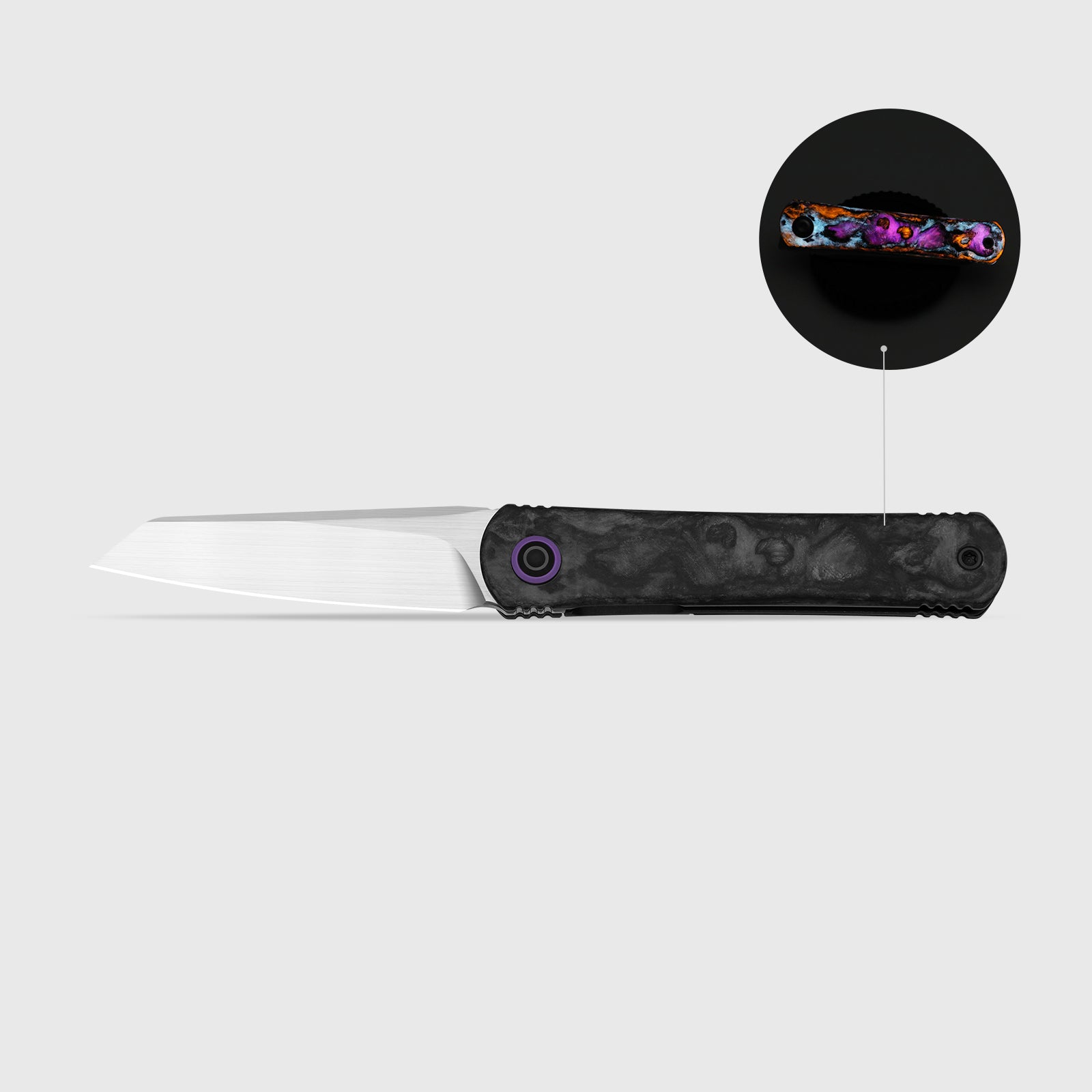 Feist 3 | CPM S90V + Hand-brushed | Titanium & KizerNova™ Lava | Reverse Tanto | KizerX™ 3499.3A5