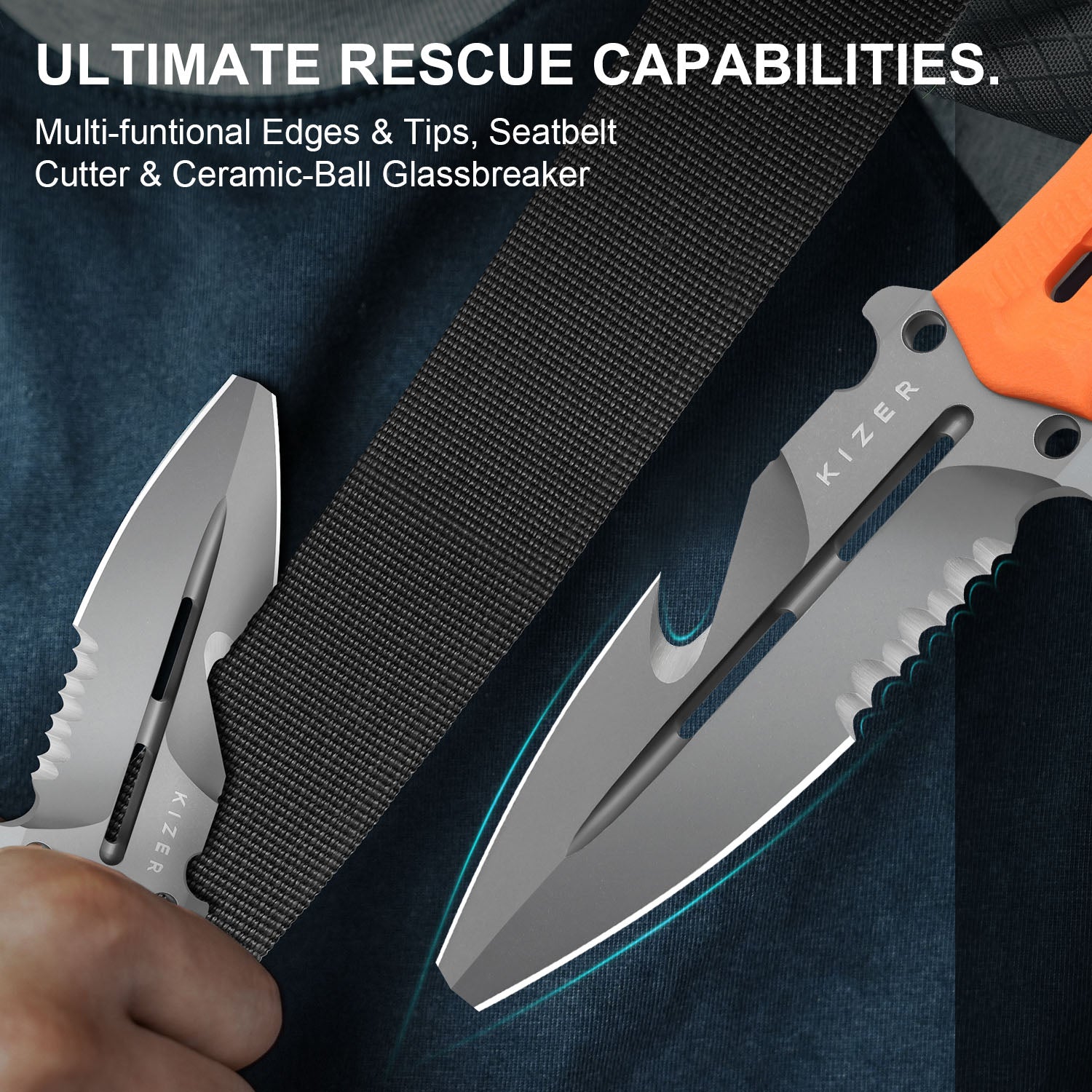 NORCROSS | Nitro-V | Orange G10 | ZX-FB01A7 | Exclusive - Double Edged | KIZERX®