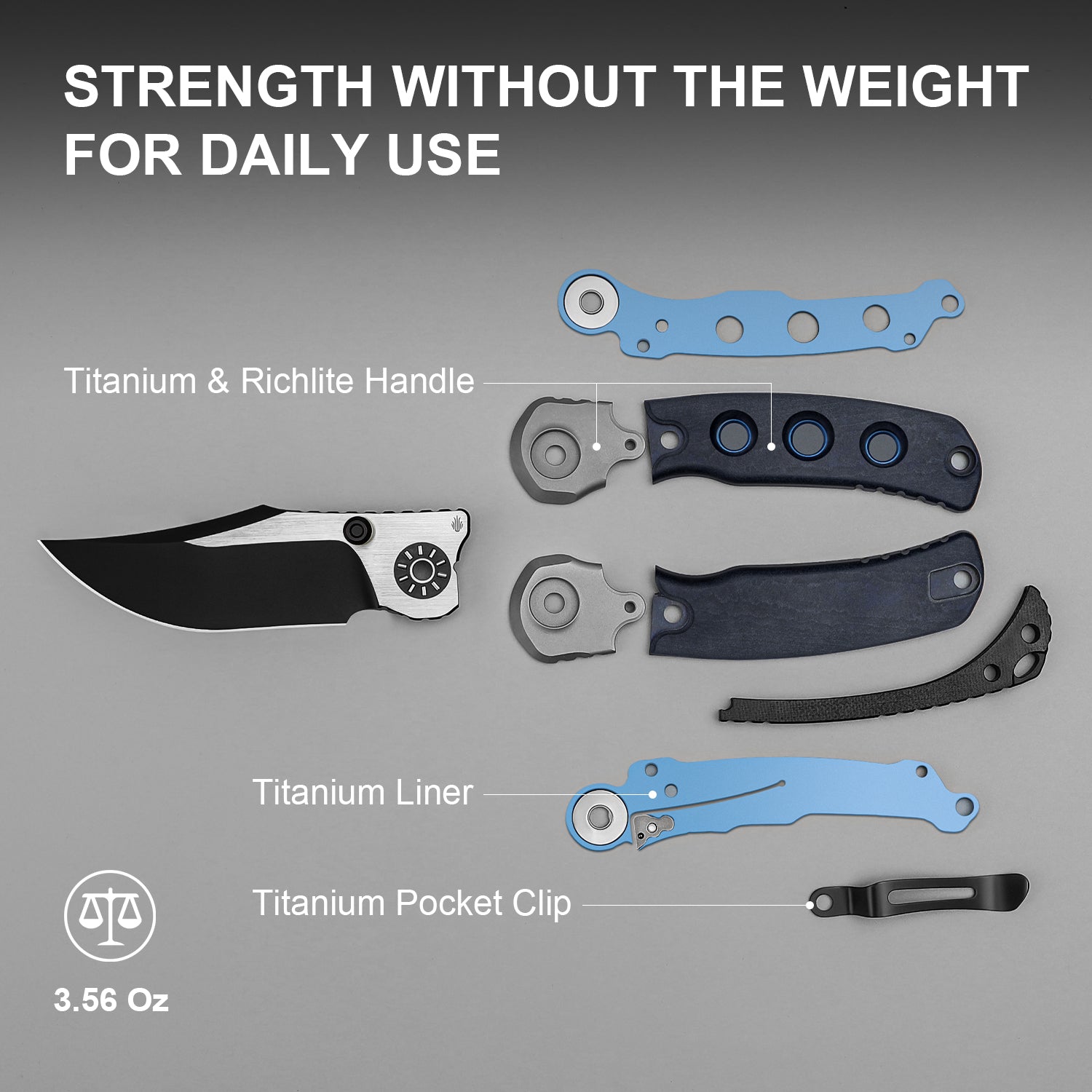 PIONEER | S35VN | Blue Canyon & Titanium | ZX-FK03A2 | KIZERX®