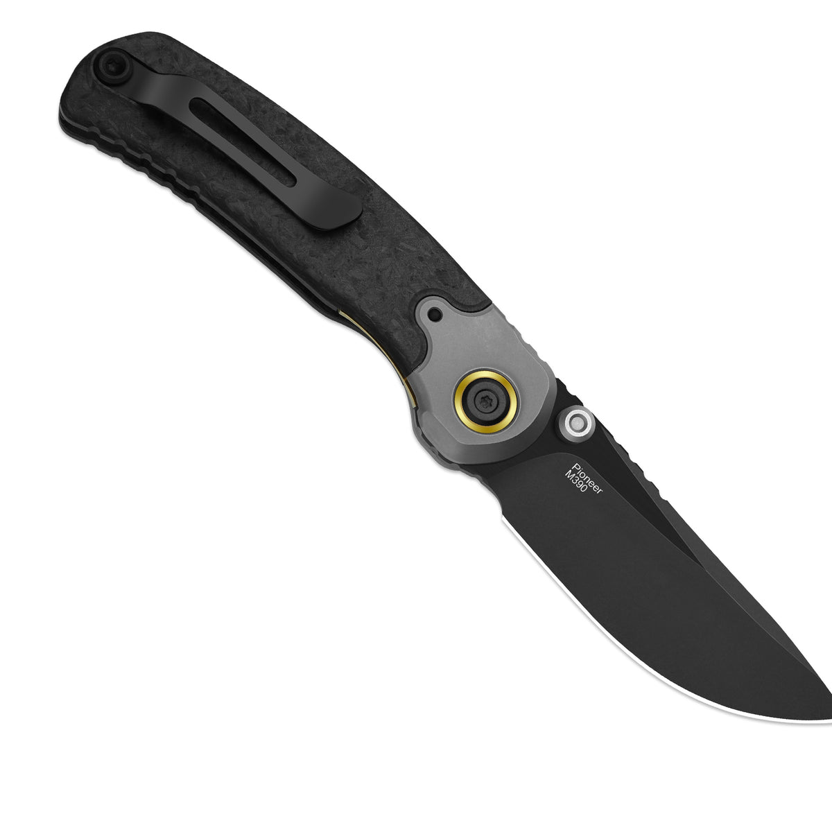 PIONEER | M390 | Titanium & Marble Carbon Fiber | KizerV™ FK03A7