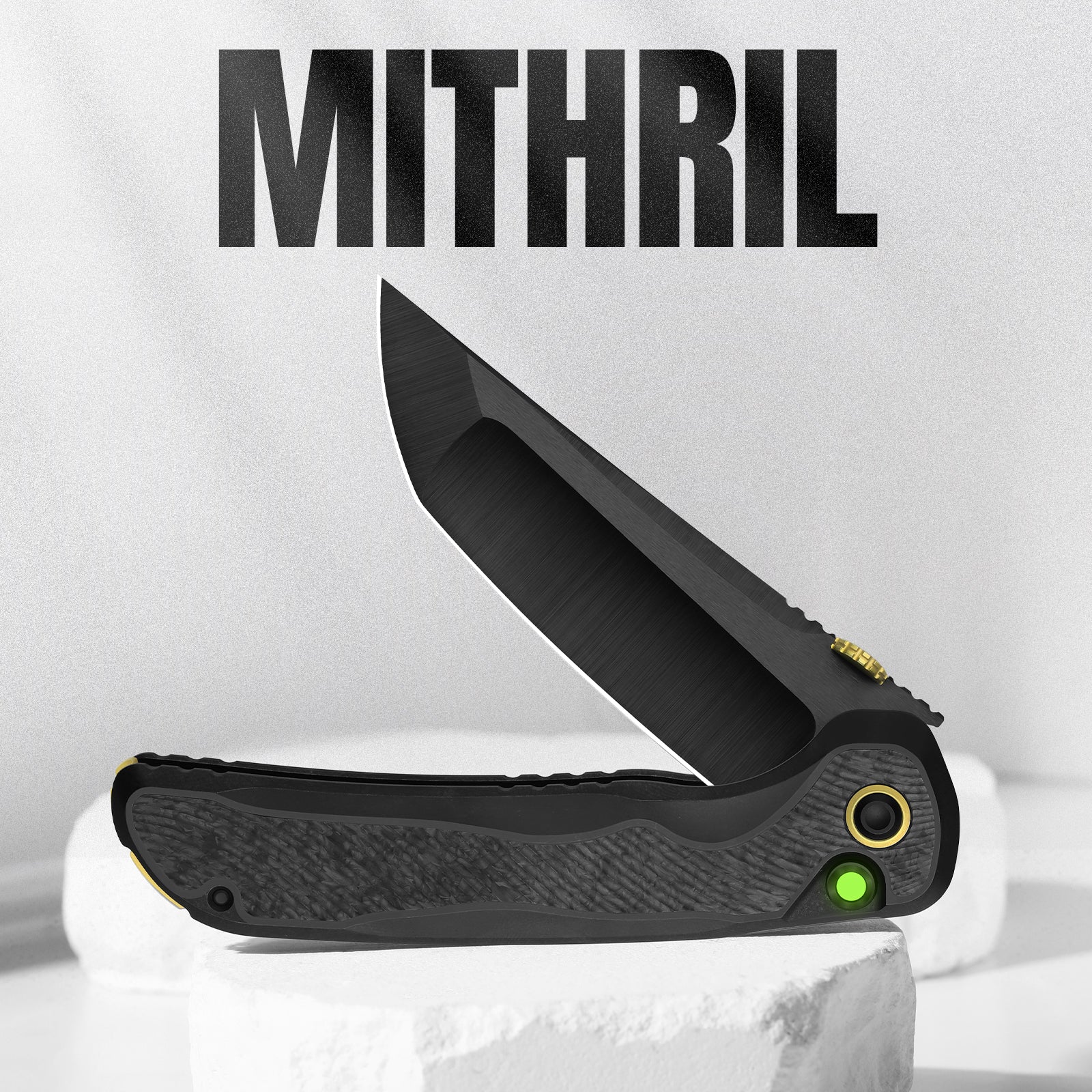 kinn Mithril | KineticFit™ Button Lock | M390 + DLC Ultra + Hand-Brushed |