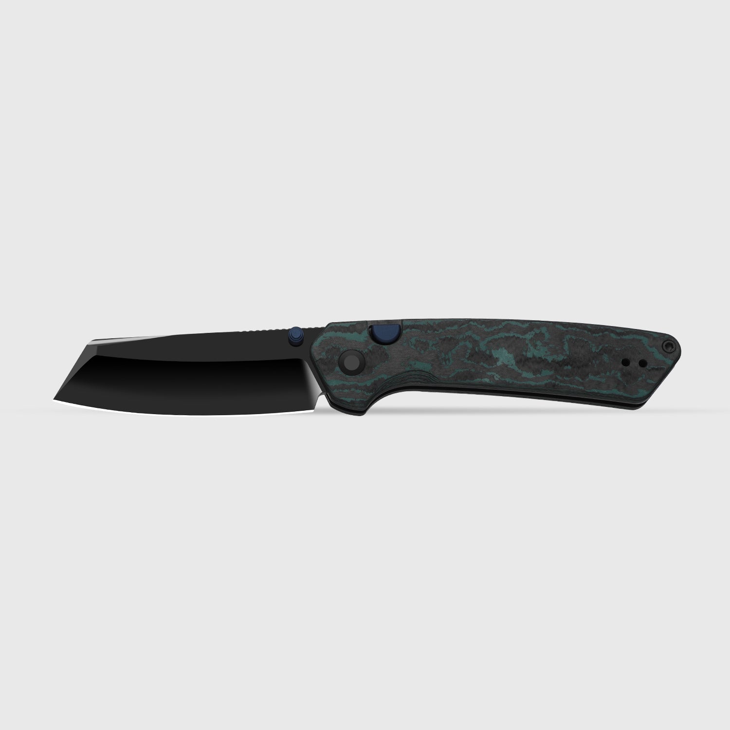 Madrac | Kizer Button Liner Lock™ | CamoCarbon Brittany Blue | S45VN + Hollow Grind + Polished DLC Ultra | KizerB™ 3693A3